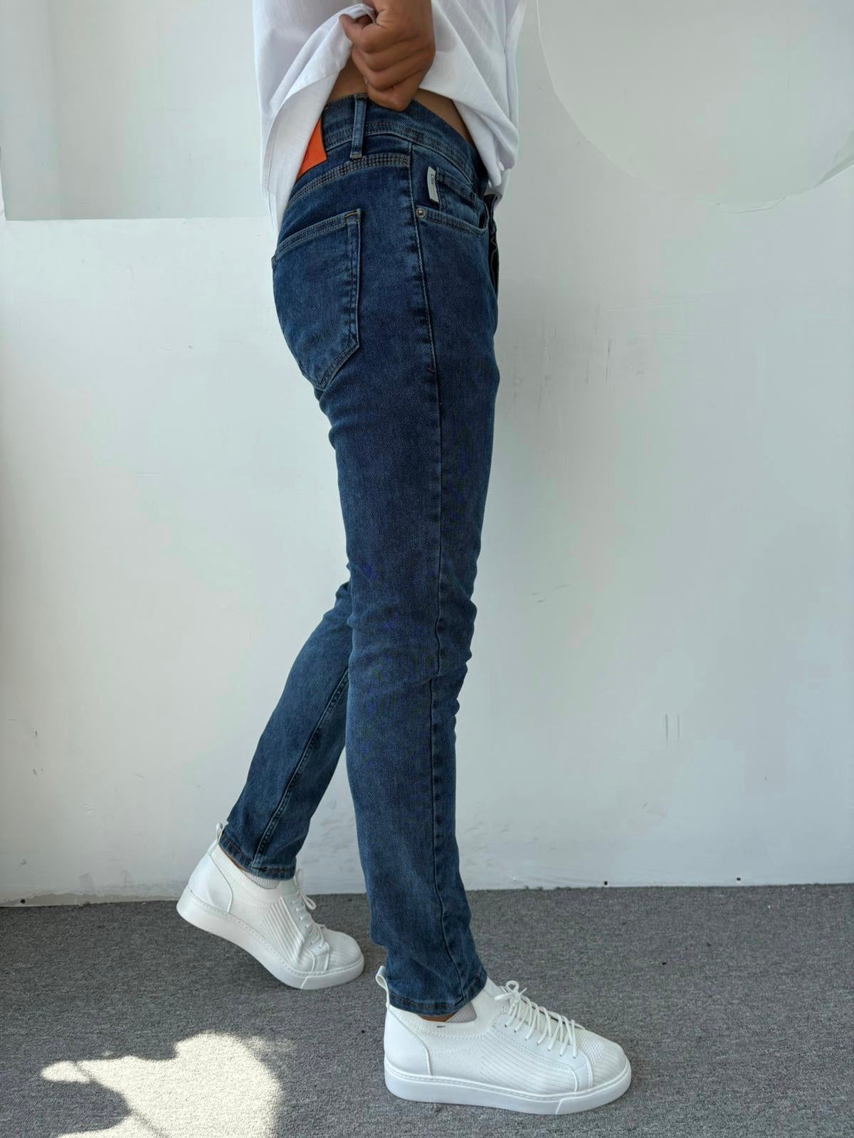 %100 LİKRALI SLİMFİT KALIP KOT PANTOLON KOYU MAVİ