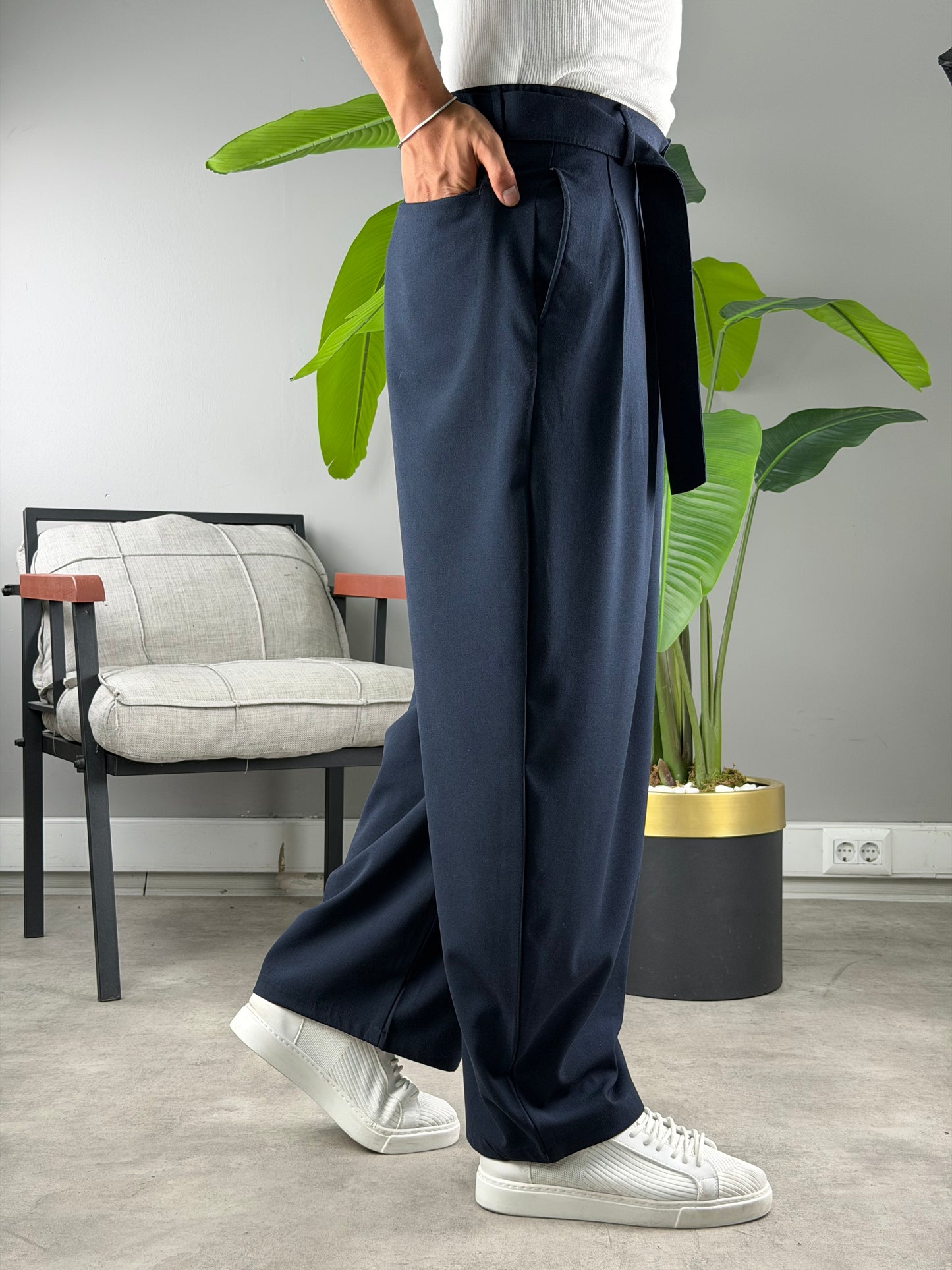Balon Kesim Extra Baggy Kumaş Pantolon