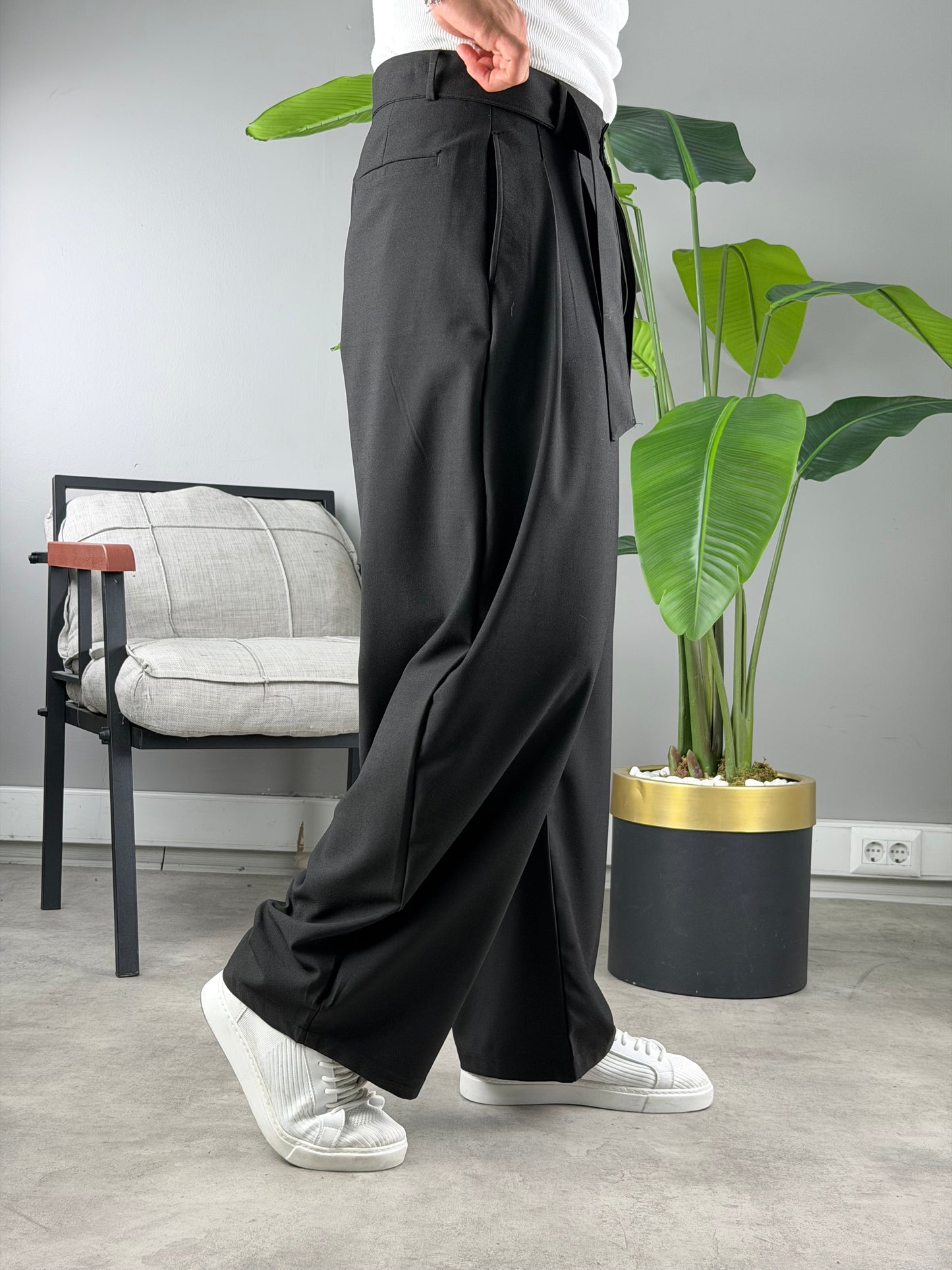Balon Kesim Extra Baggy Kumaş Pantolon