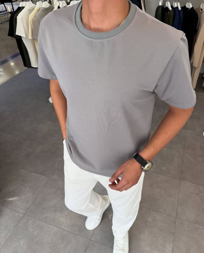 %100 Pamuk Oversize T-shirt Antrasit
