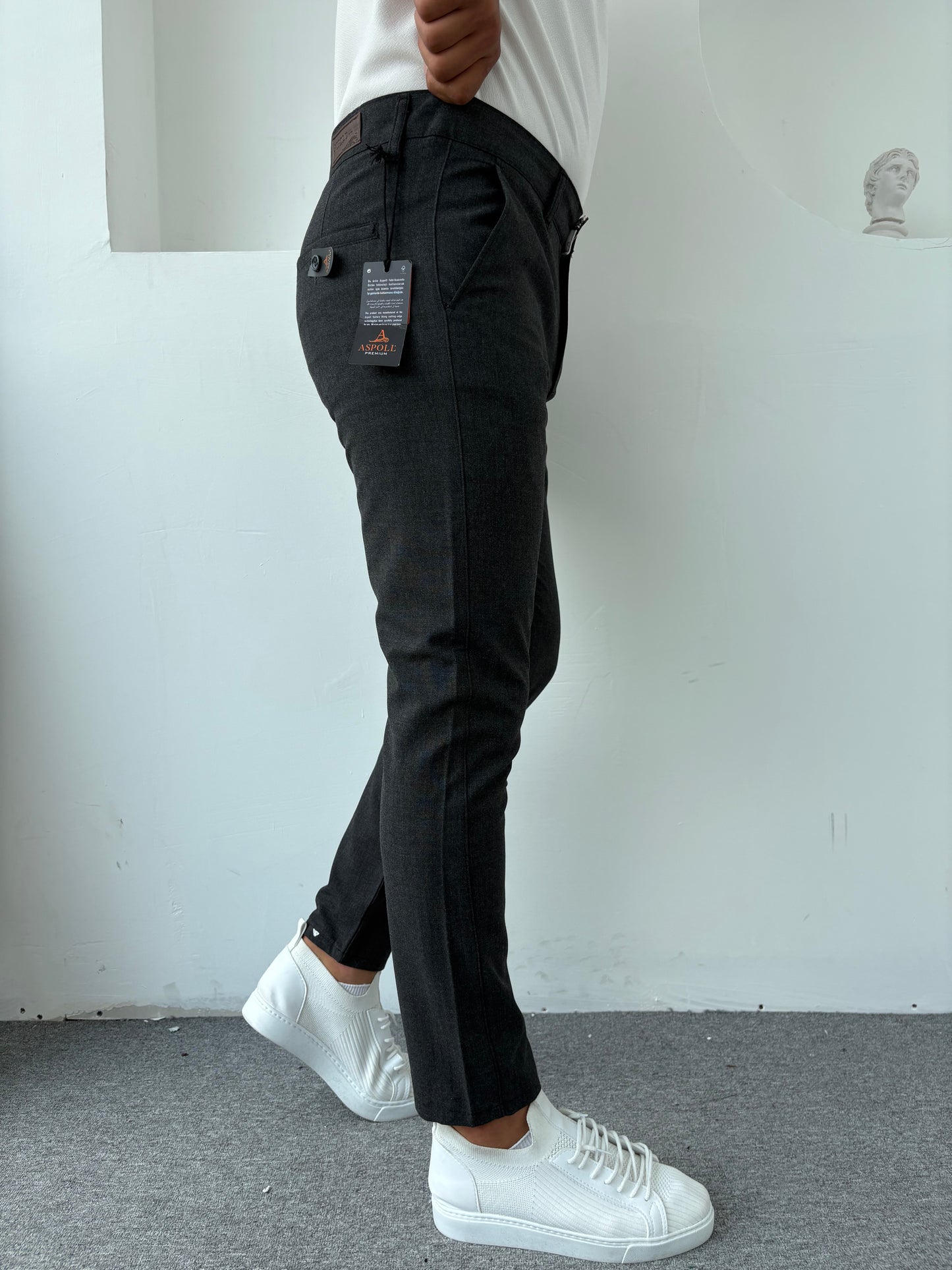 Slim Kalıp Kumaş Pantolon Antirasit