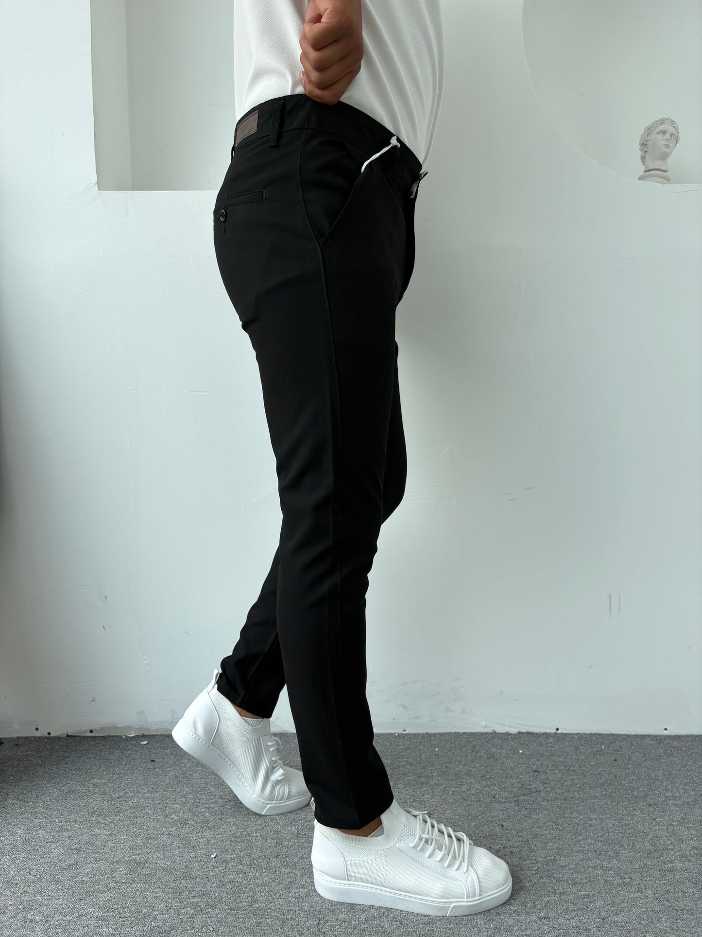 Slim Kalıp Kumaş Pantolon Siyah