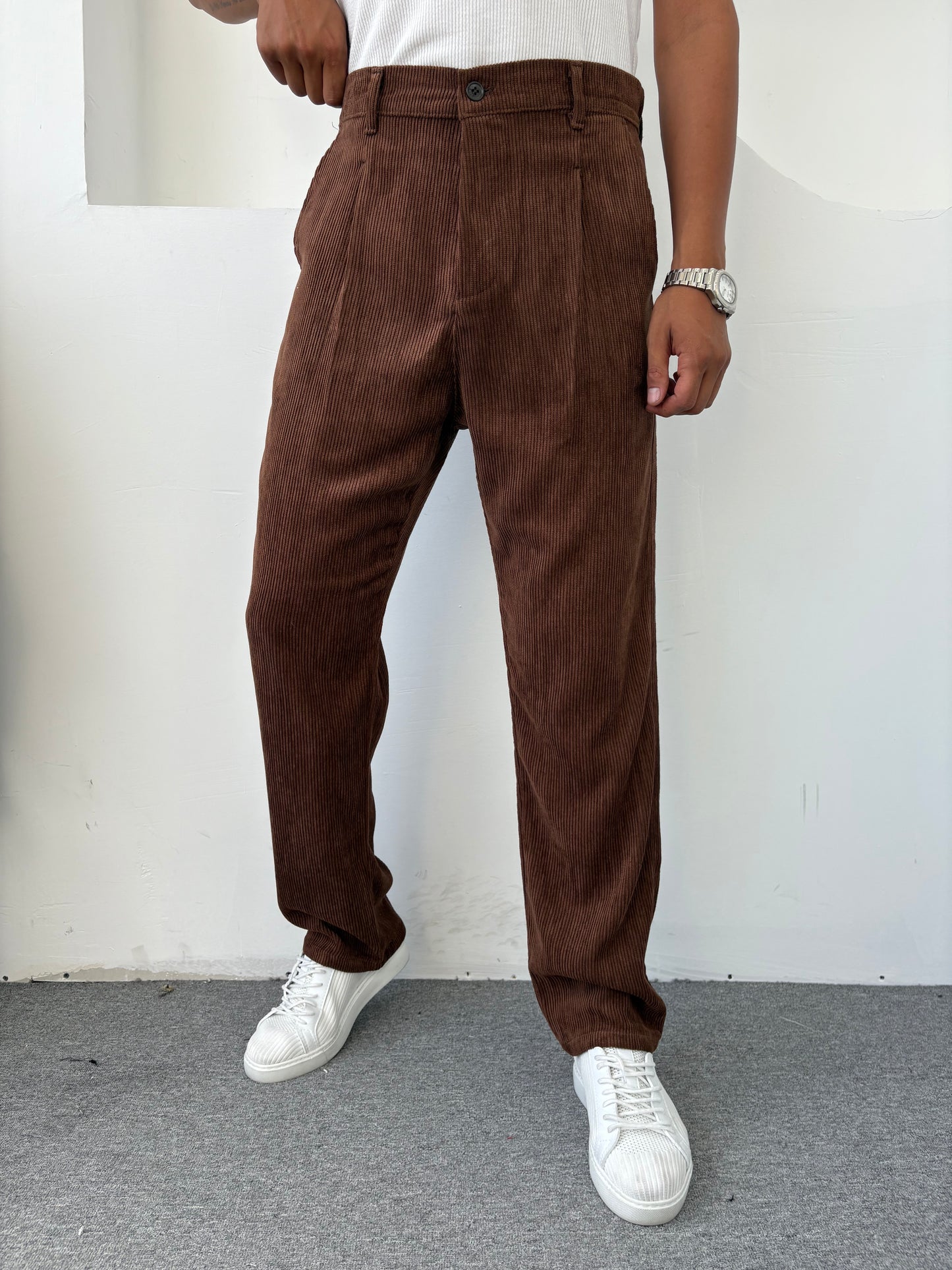 %100 KADİFE PİLELİ BAGGY PANTOLON ACI KAHVE