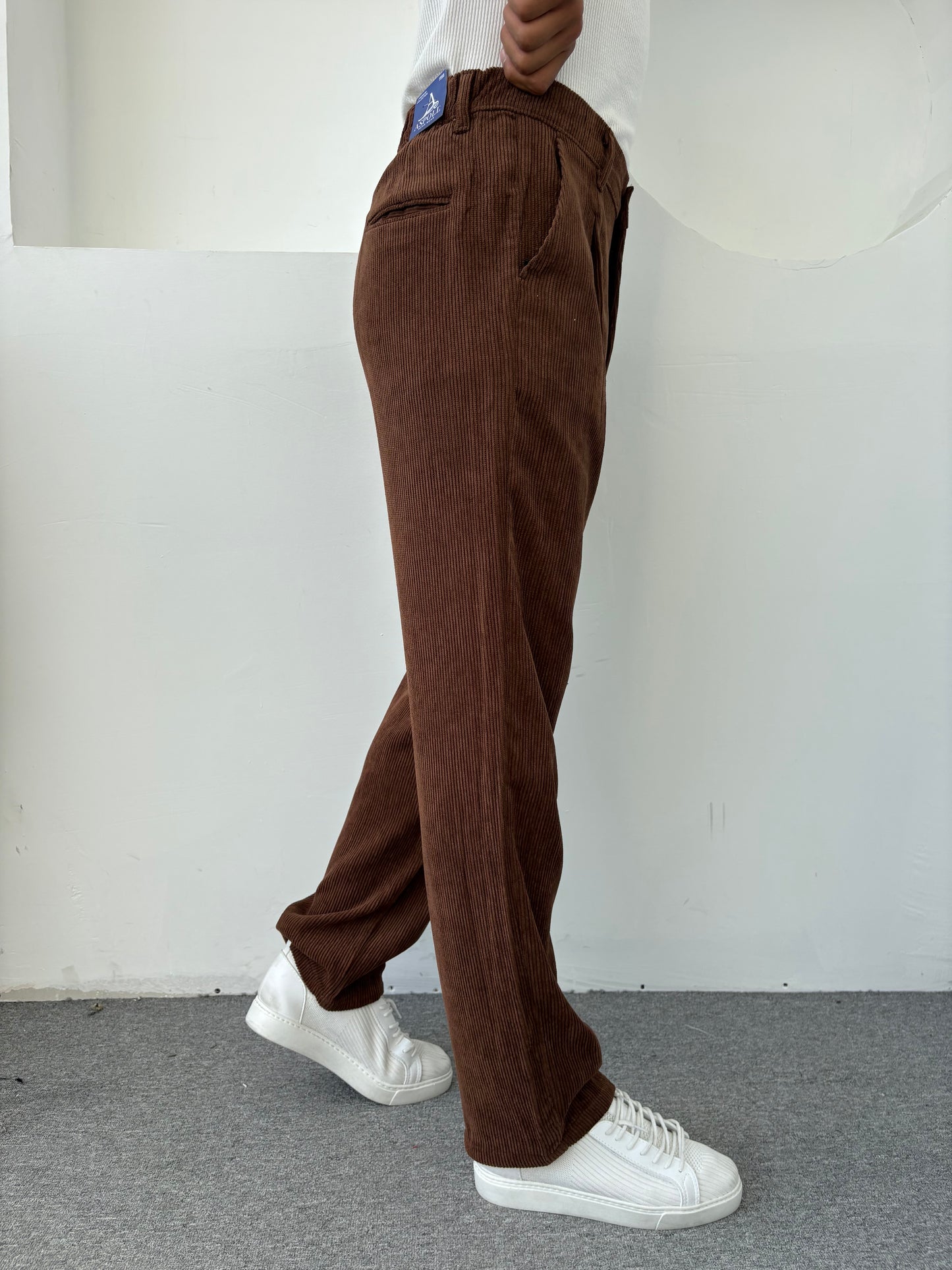 %100 KADİFE PİLELİ BAGGY PANTOLON ACI KAHVE