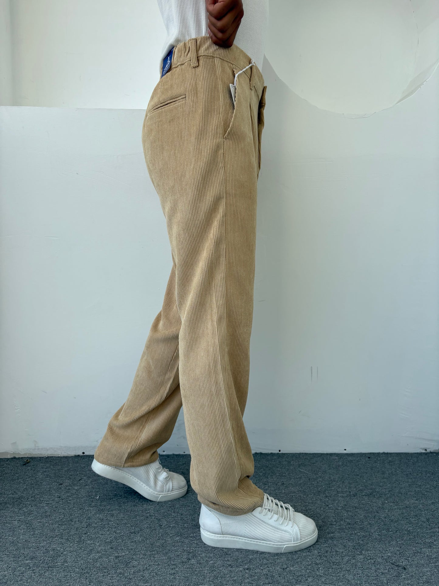 %100 KADİFE PİLELİ BAGGY PANTOLON BEJ