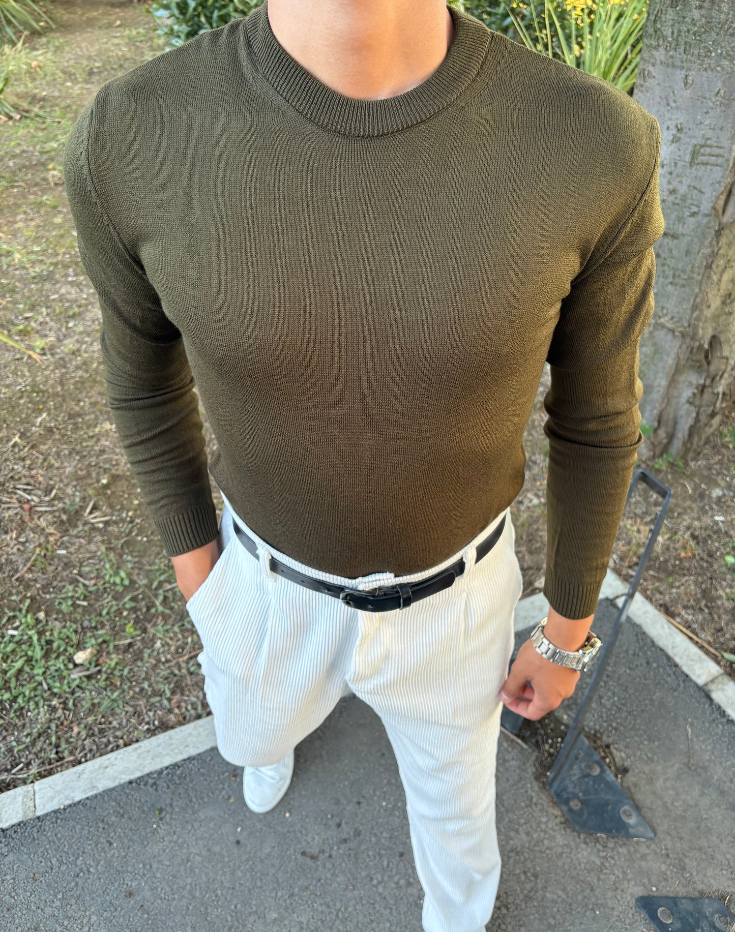 ÖRME BİSİKLET YAKA TRİKO KAHVERENGİ