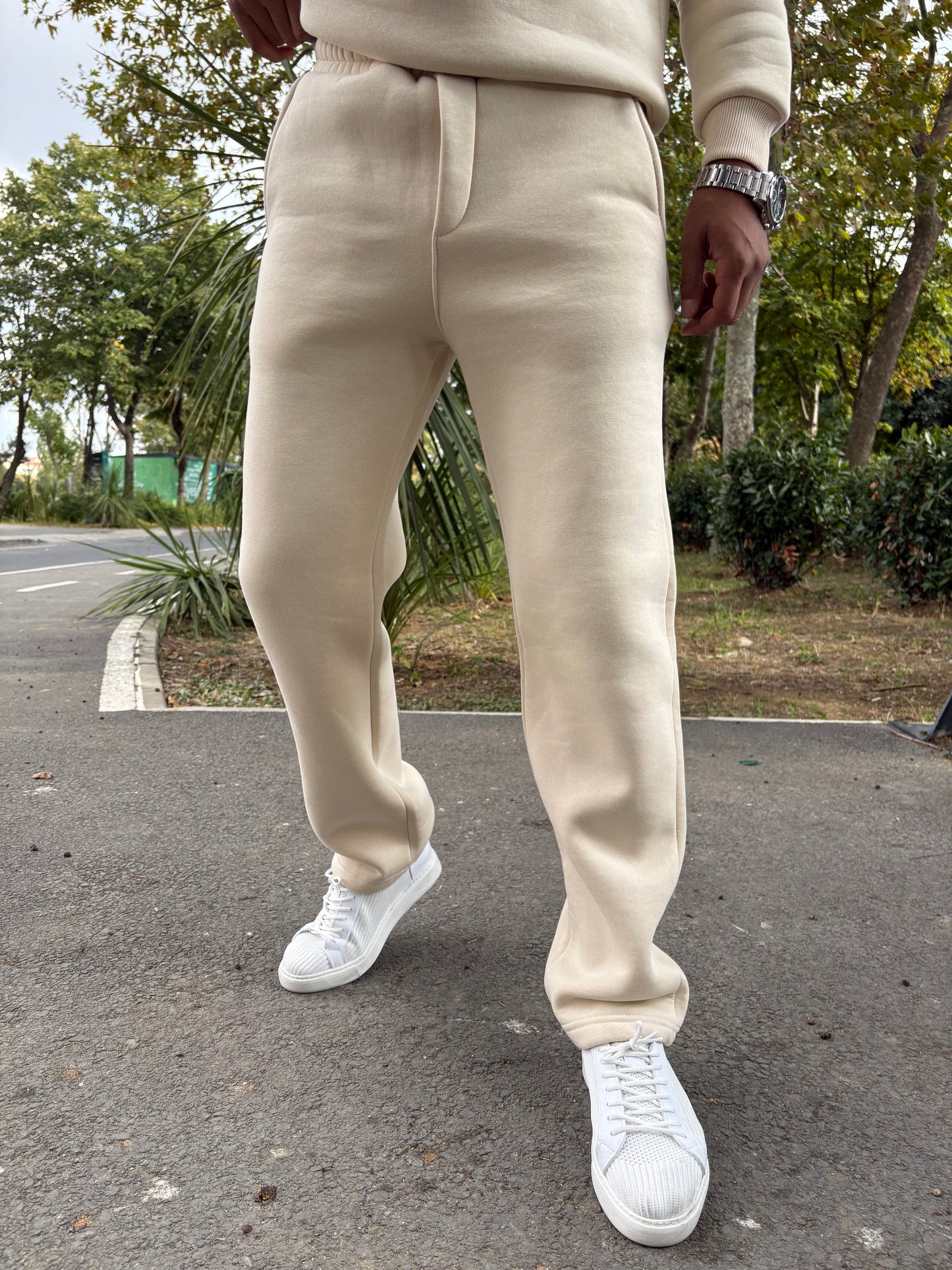 3 İPLİK ŞARDONLU OVERSİZE TAKIM BEJ