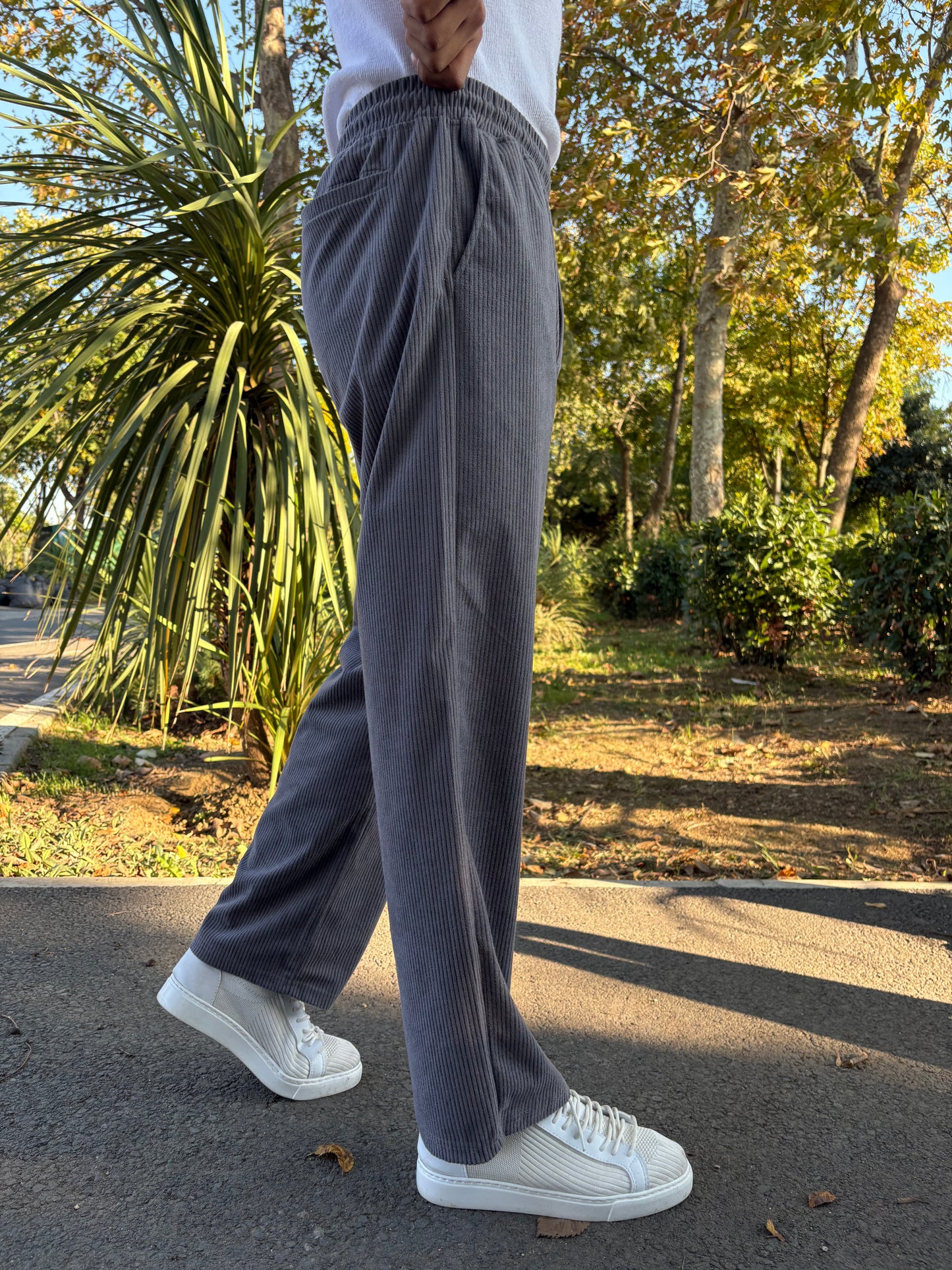 KADİFE BAGGY PANTOLON FÜME