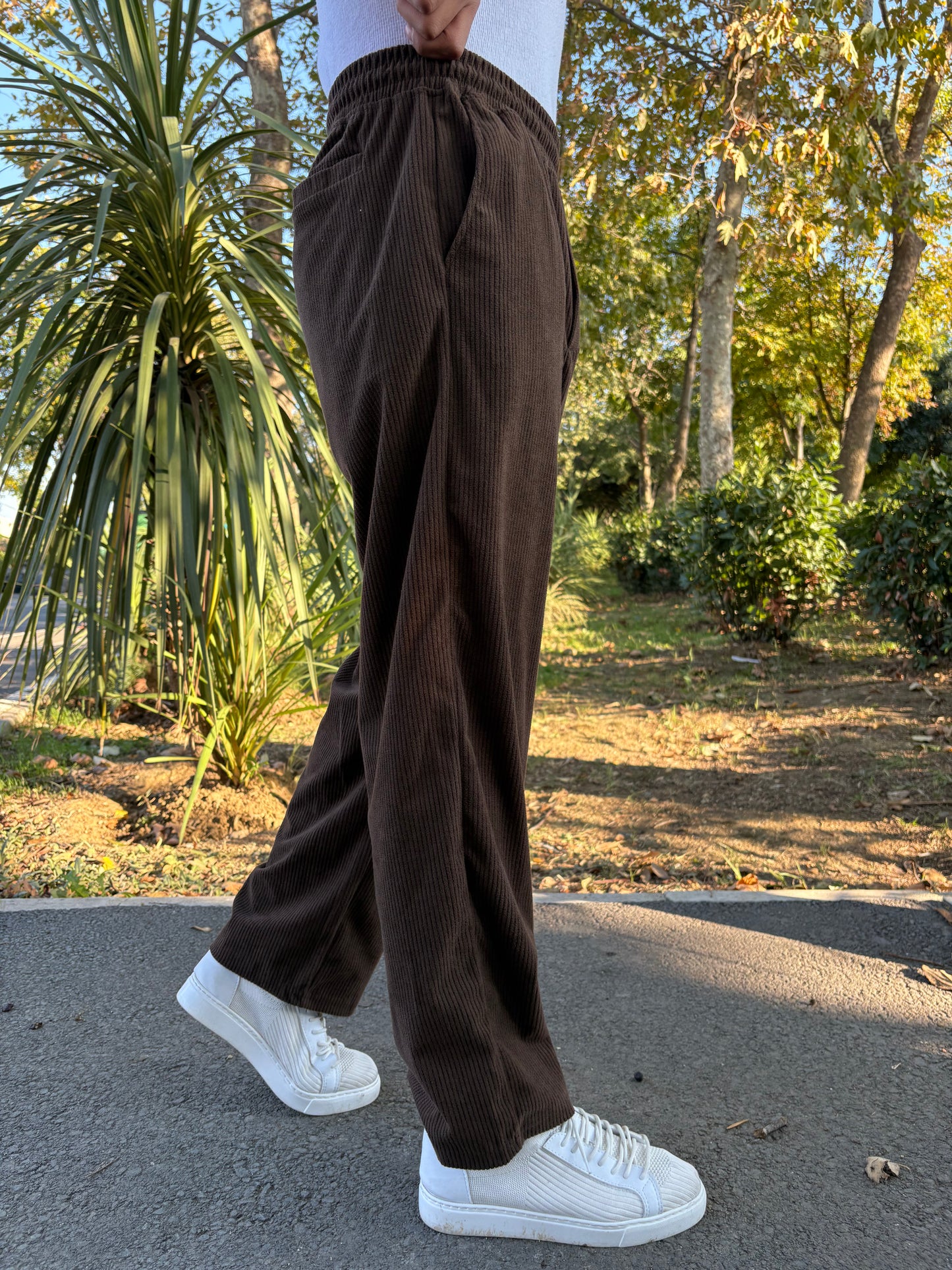 KADİFE BAGGY PANTOLON ACI KAHVE