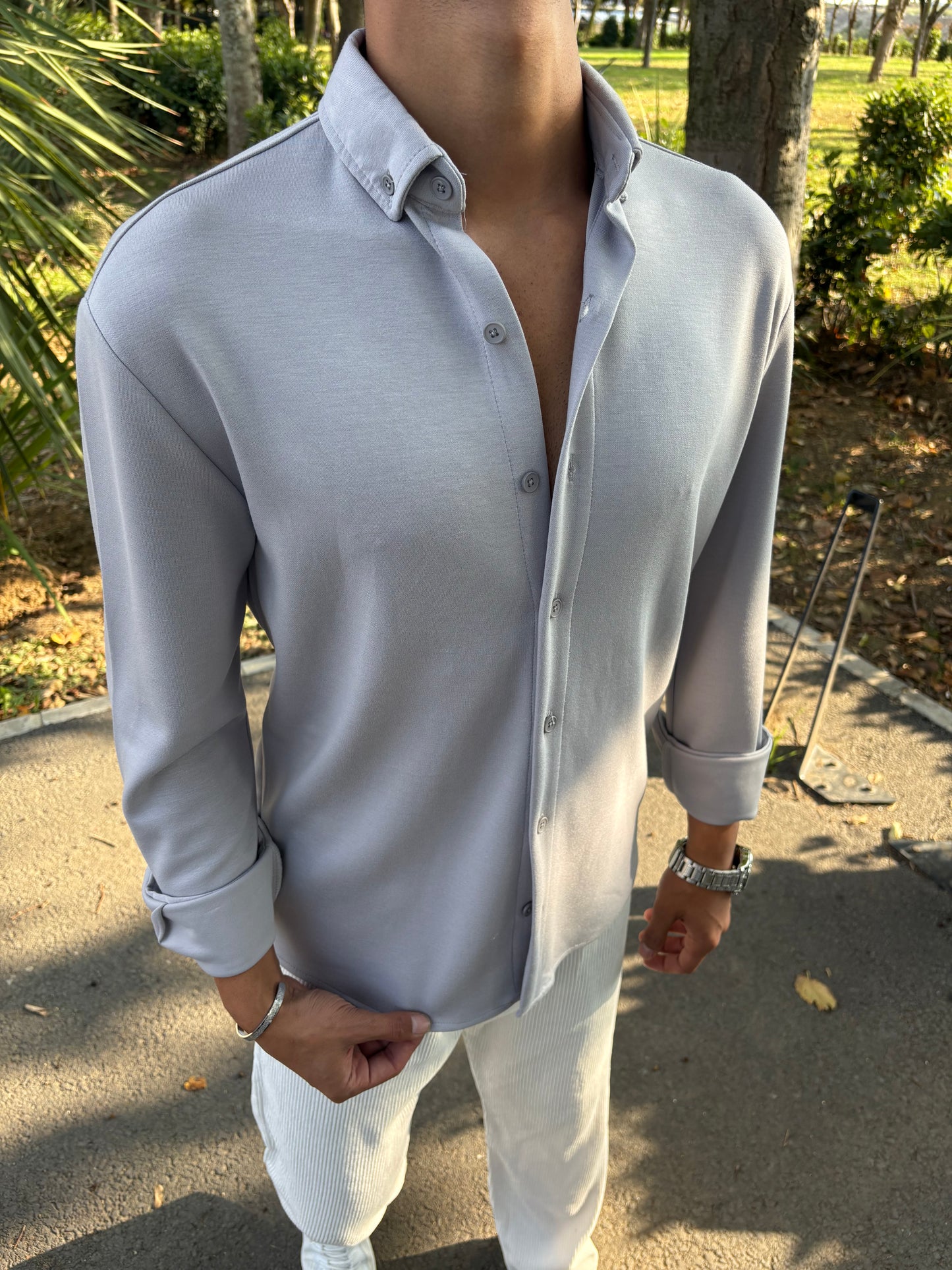 MODAL KUMAŞ KIŞLIK GÖMLEK GRİ