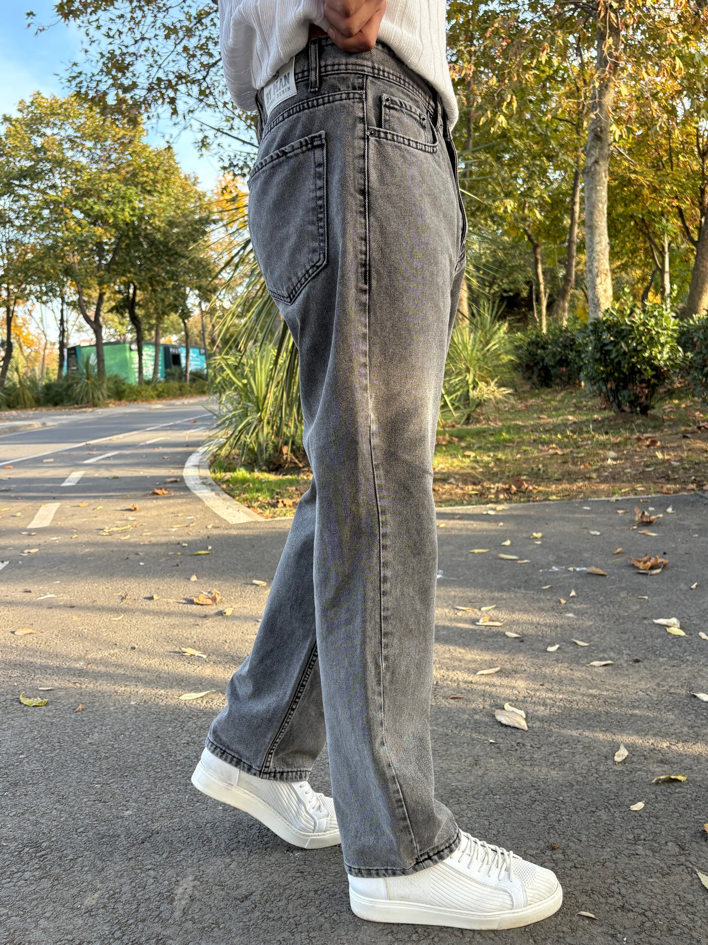 PREMİUM KALİTE BAGGY KALIP KOT PANTOLON AÇIK ANTRASİT