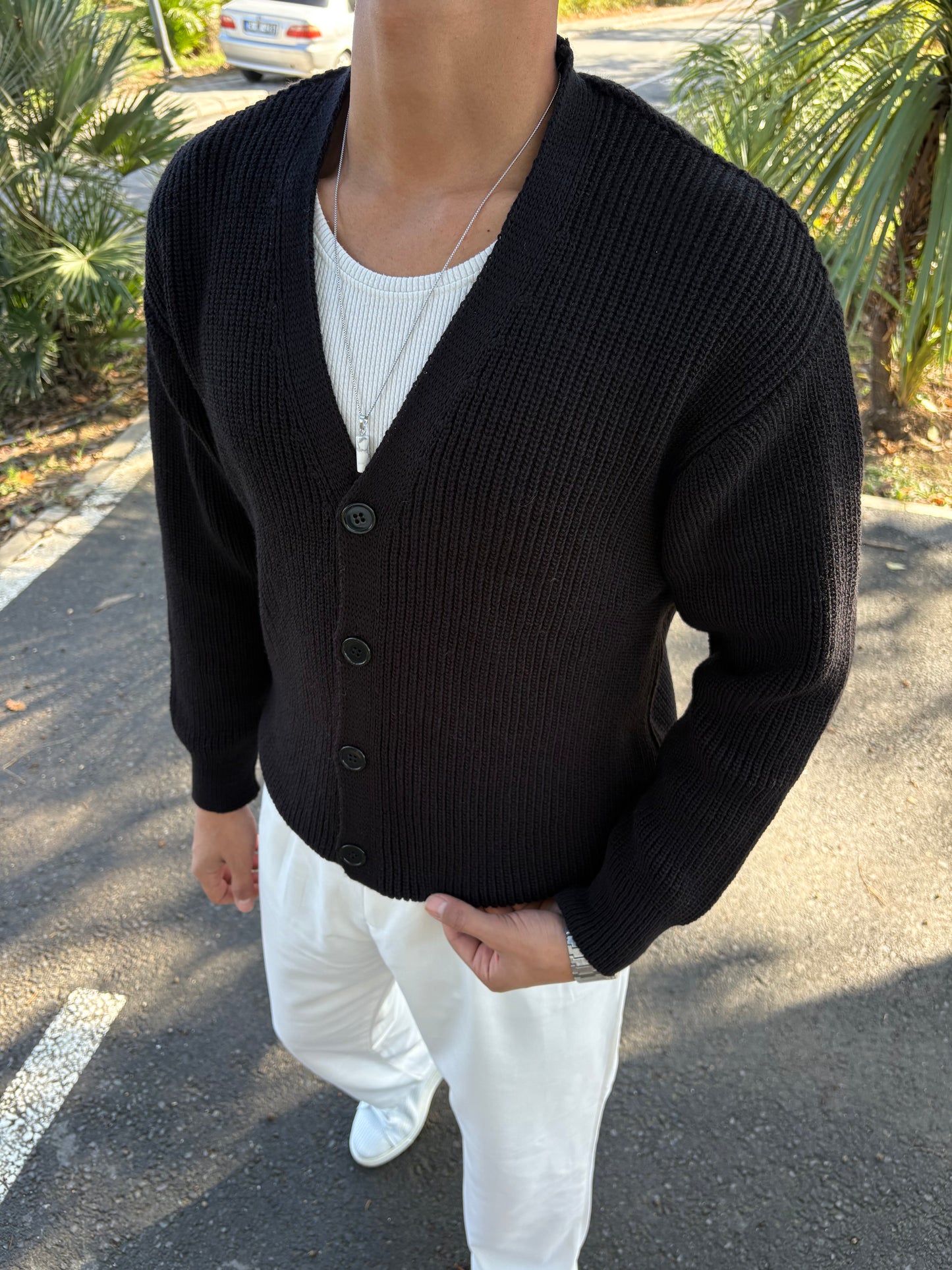 TRİKO OVERSİZE HIRKA SİYAH