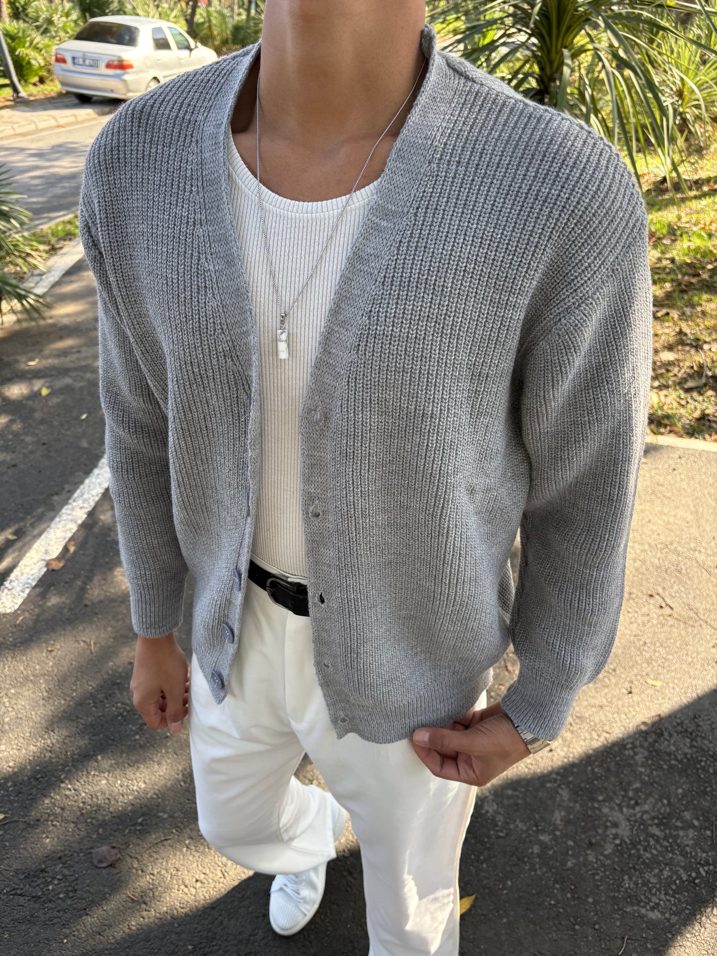 TRİKO OVERSİZE HIRKA GRİ