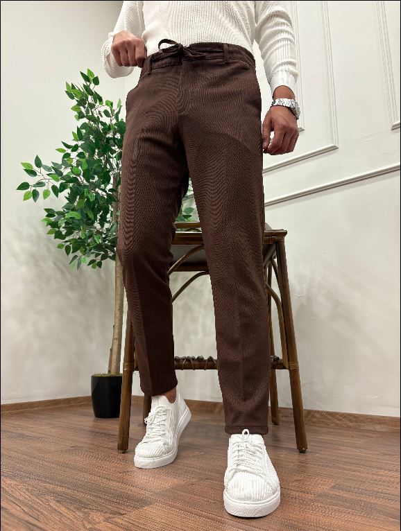 JOGGER KUMAŞ PANTOLON KAHVE