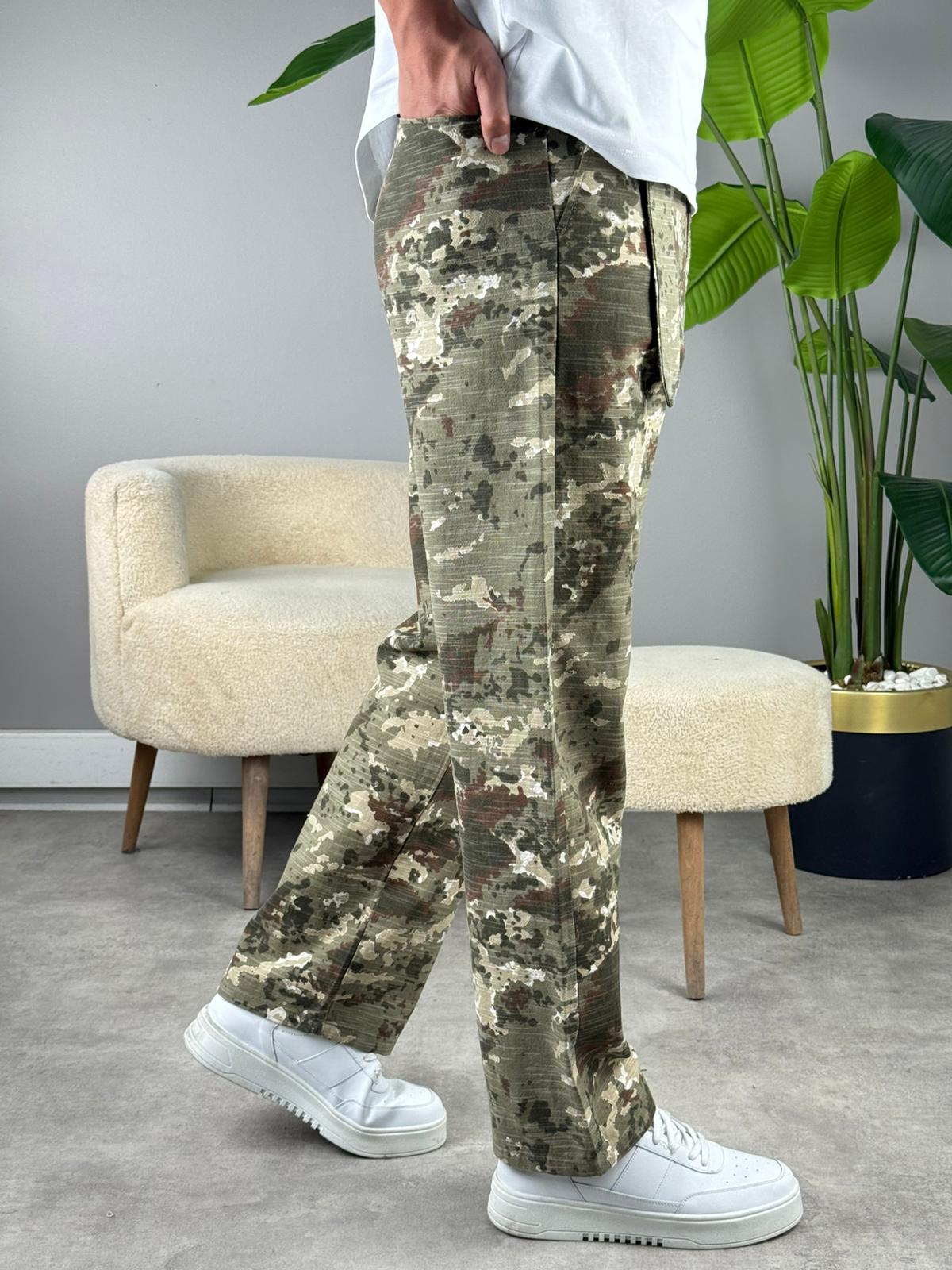 KAMUFLAJ KETEN BAGGY ÇAĞLA YEŞİLİ