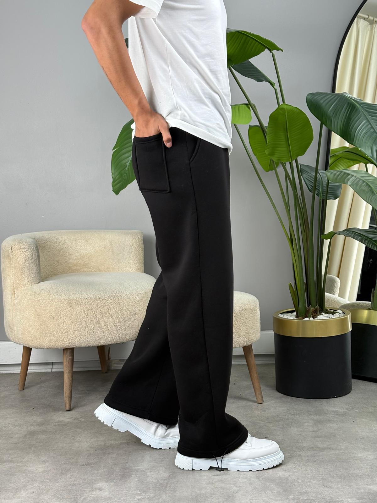 Üç İplik Süper Baggy Eşofman Siyah