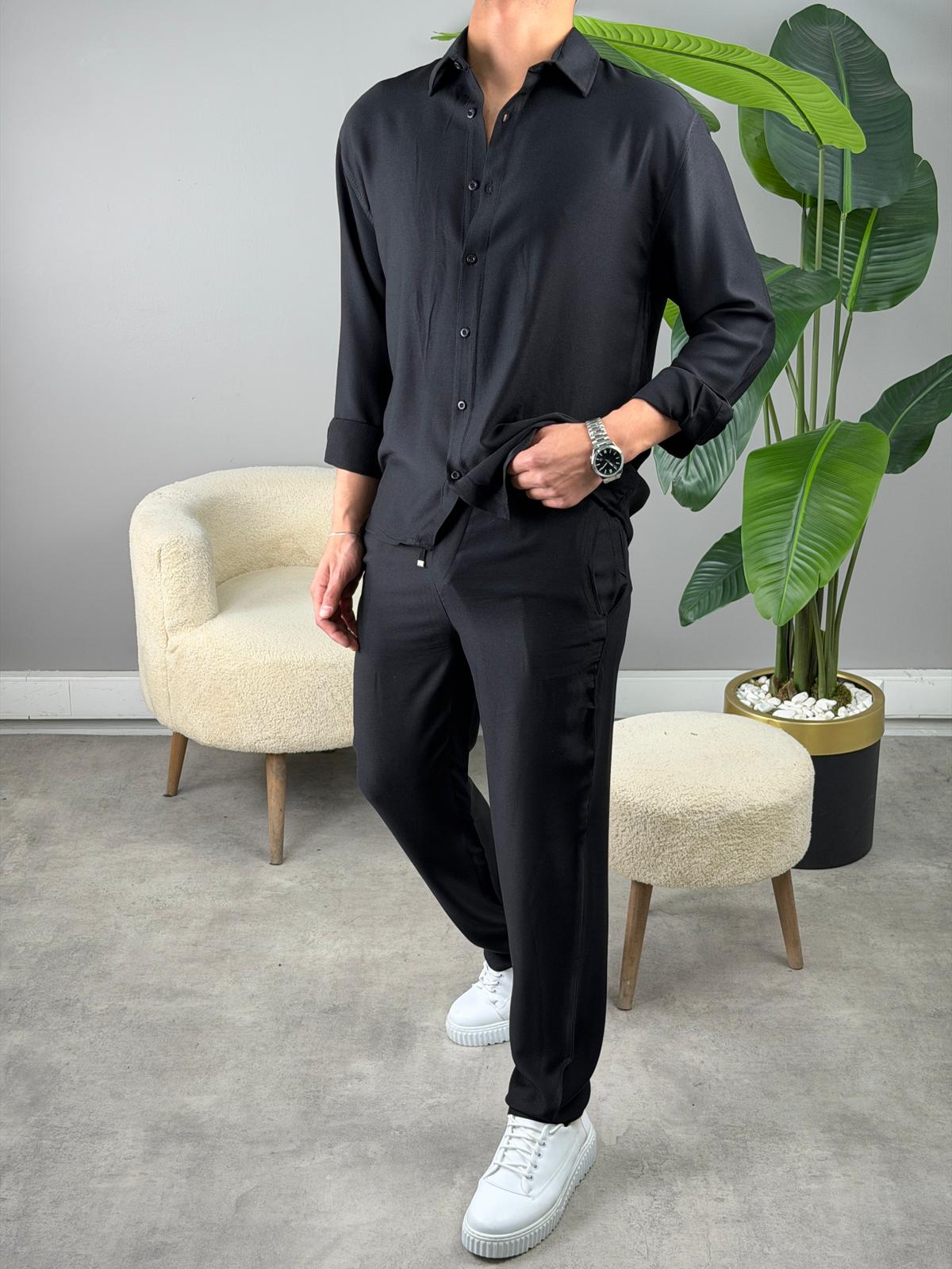 SF VİSKON YAZLIK TAKIM SİYAH