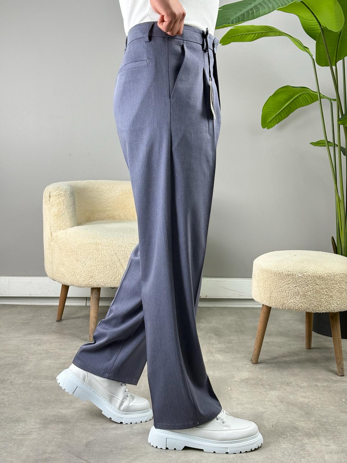 DİLLİ SÜPERBAGGY KUMAŞ PANTOLON MAVİ