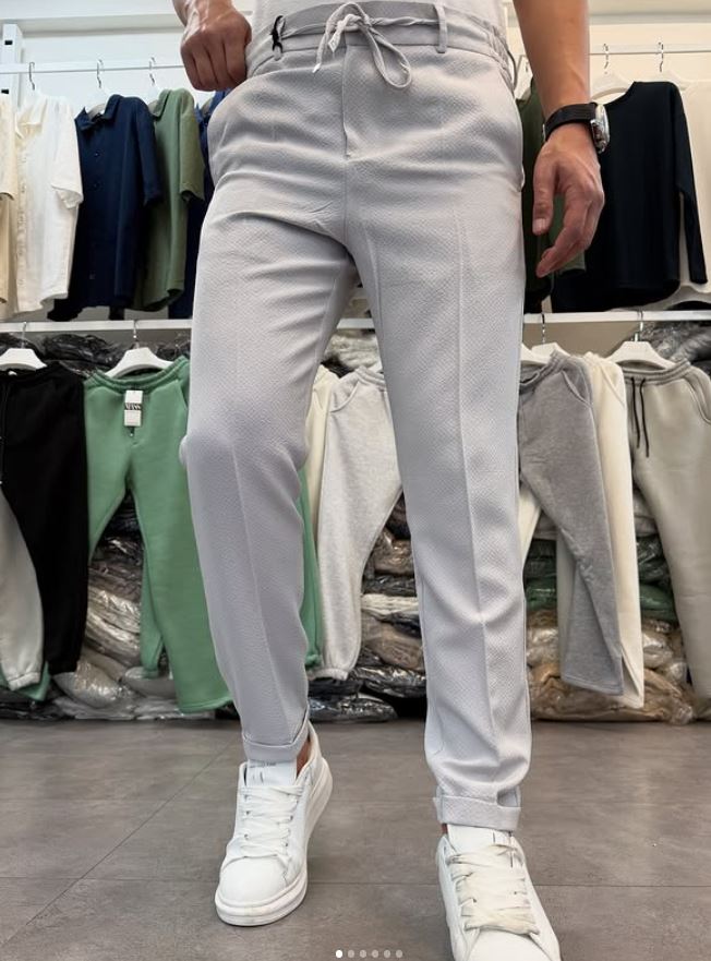 ÖRME KUMAŞ JOGGER PANTOLON GRİ