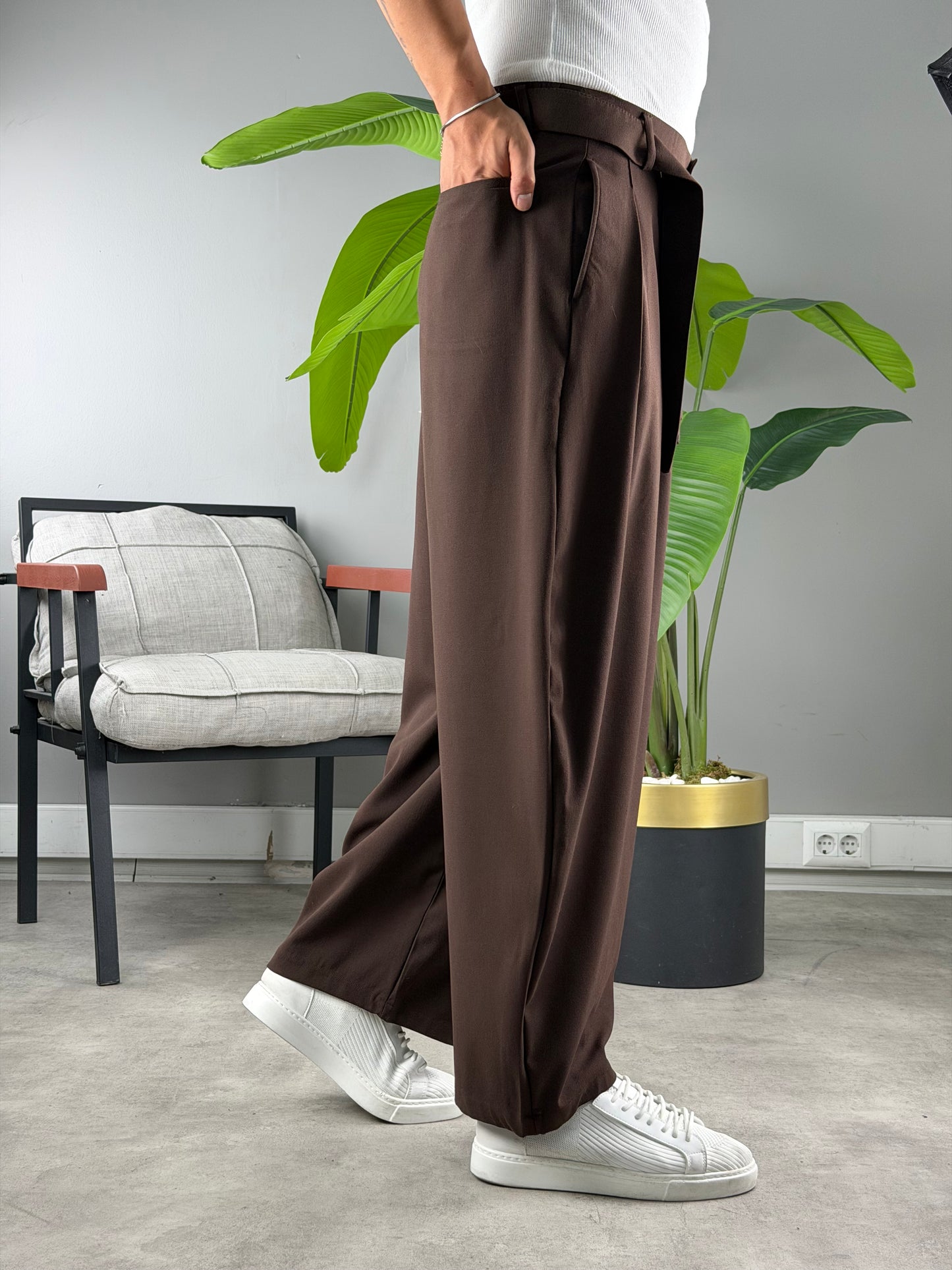 Balon Kesim Extra Baggy Kumaş Pantolon