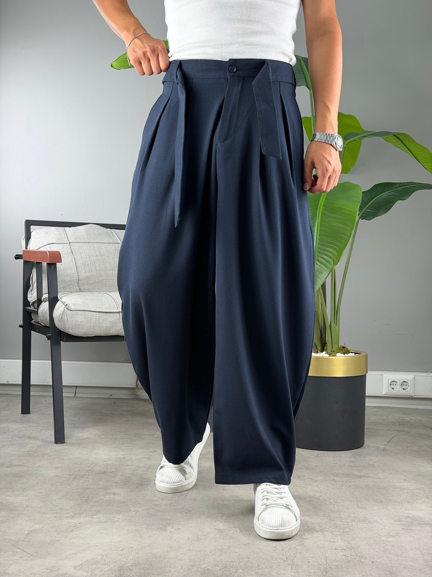 Balon Kesim Extra Baggy Kumaş Pantolon