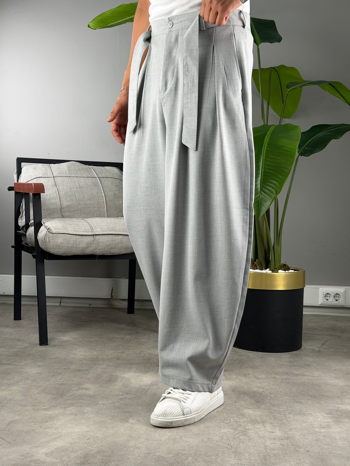 Balon Kesim Extra Baggy Kumaş Pantolon