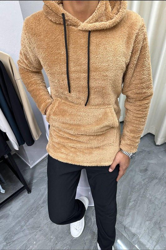 Kapşonlu Peluş Sweatshirt