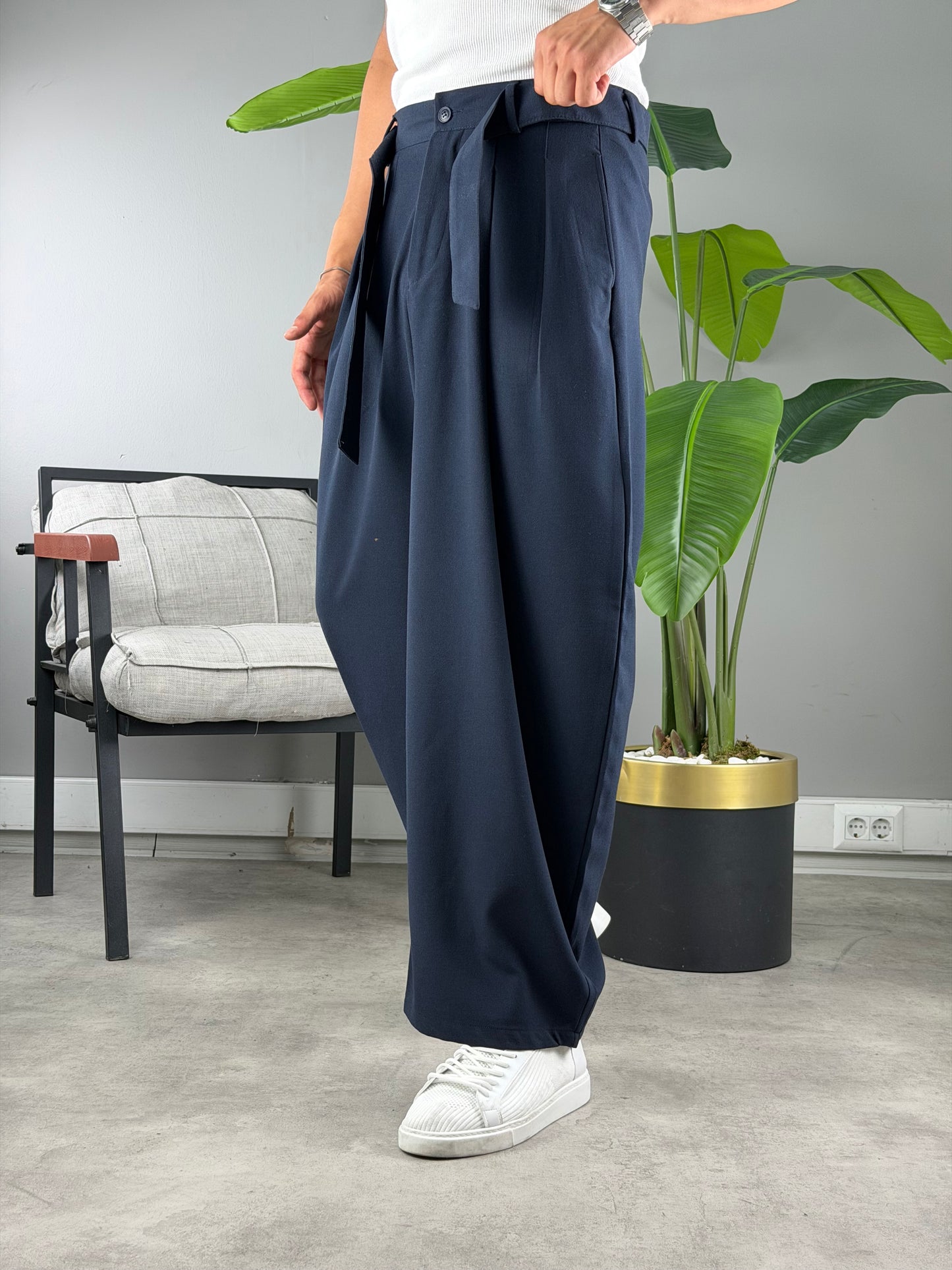 Balon Kesim Extra Baggy Kumaş Pantolon