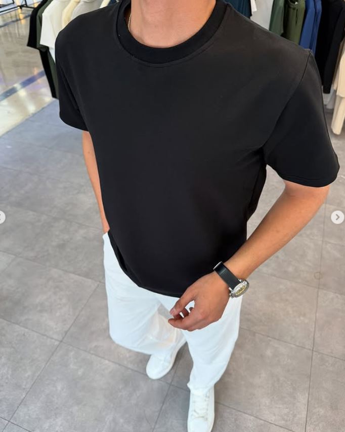 %100 Pamuk Oversize T-shirt SİYAH