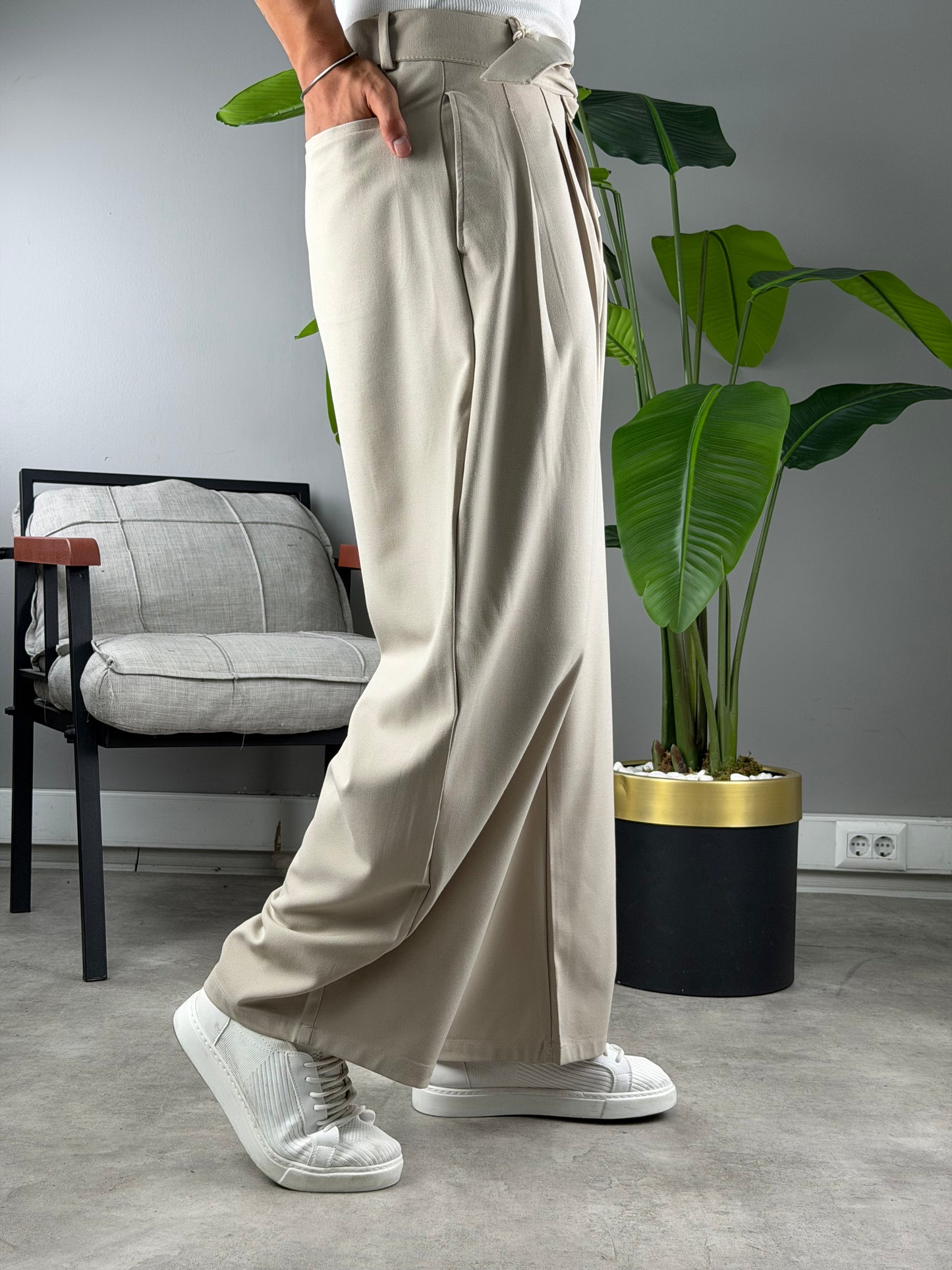 Balon Kesim Extra Baggy Kumaş Pantolon