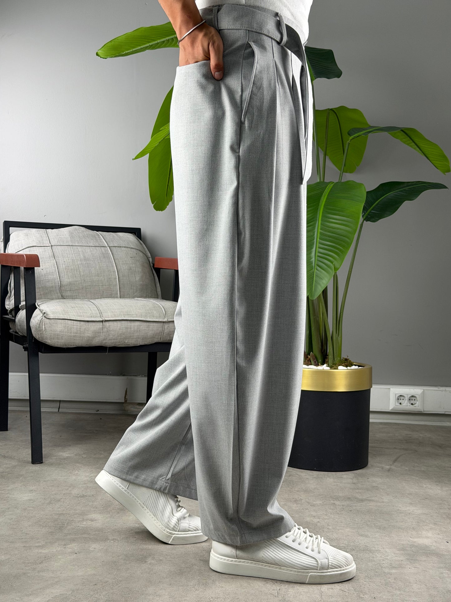 Balon Kesim Extra Baggy Kumaş Pantolon