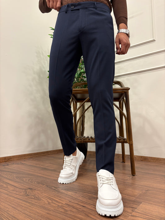 DİL DETYALI KUMAŞ PANTOLON LACİVERT