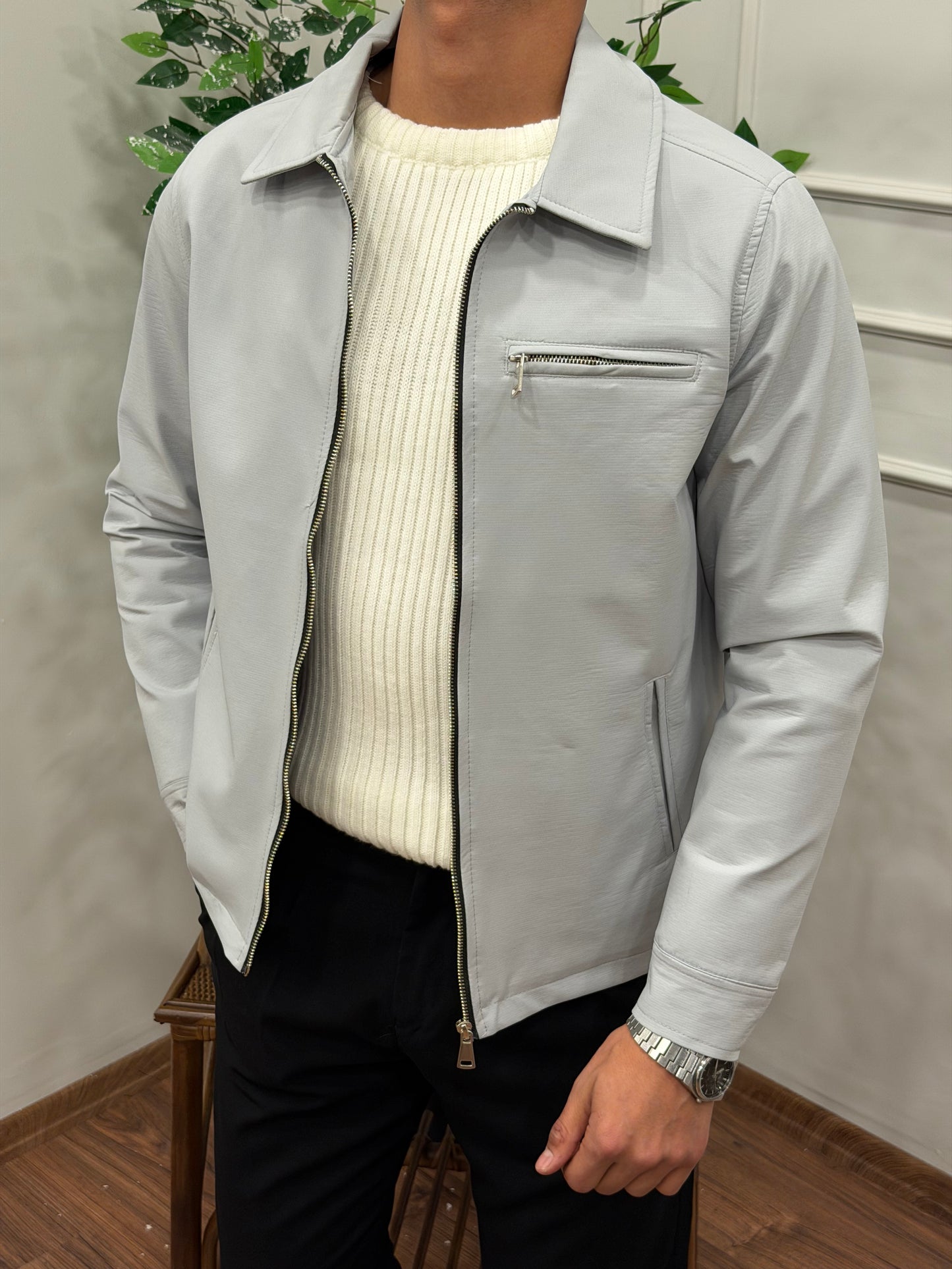 SU GEÇİRMEZ KAŞE CEKET AÇIK ANTRASİT