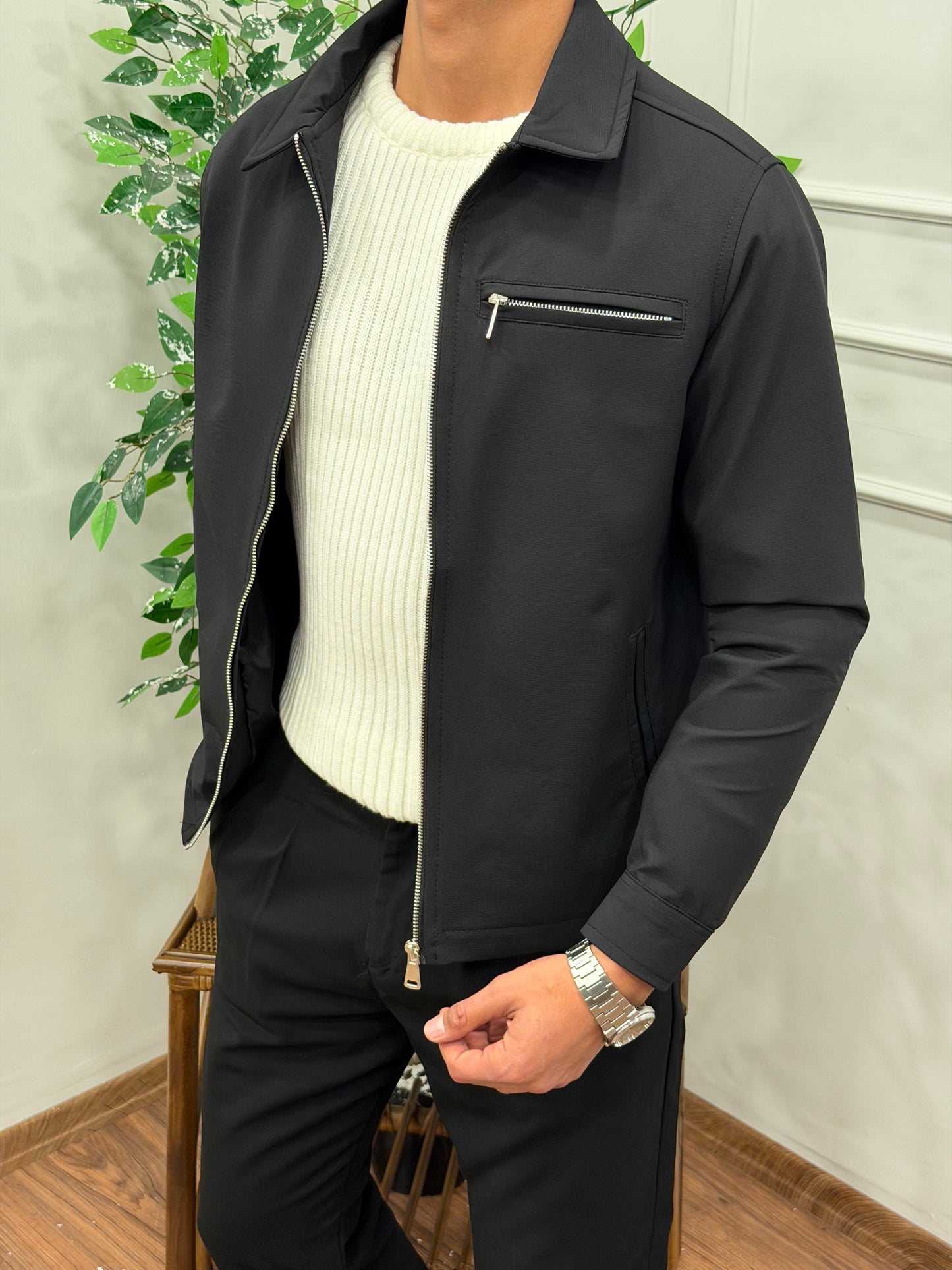 SU GEÇİRMEZ KAŞE CEKET SİYAH