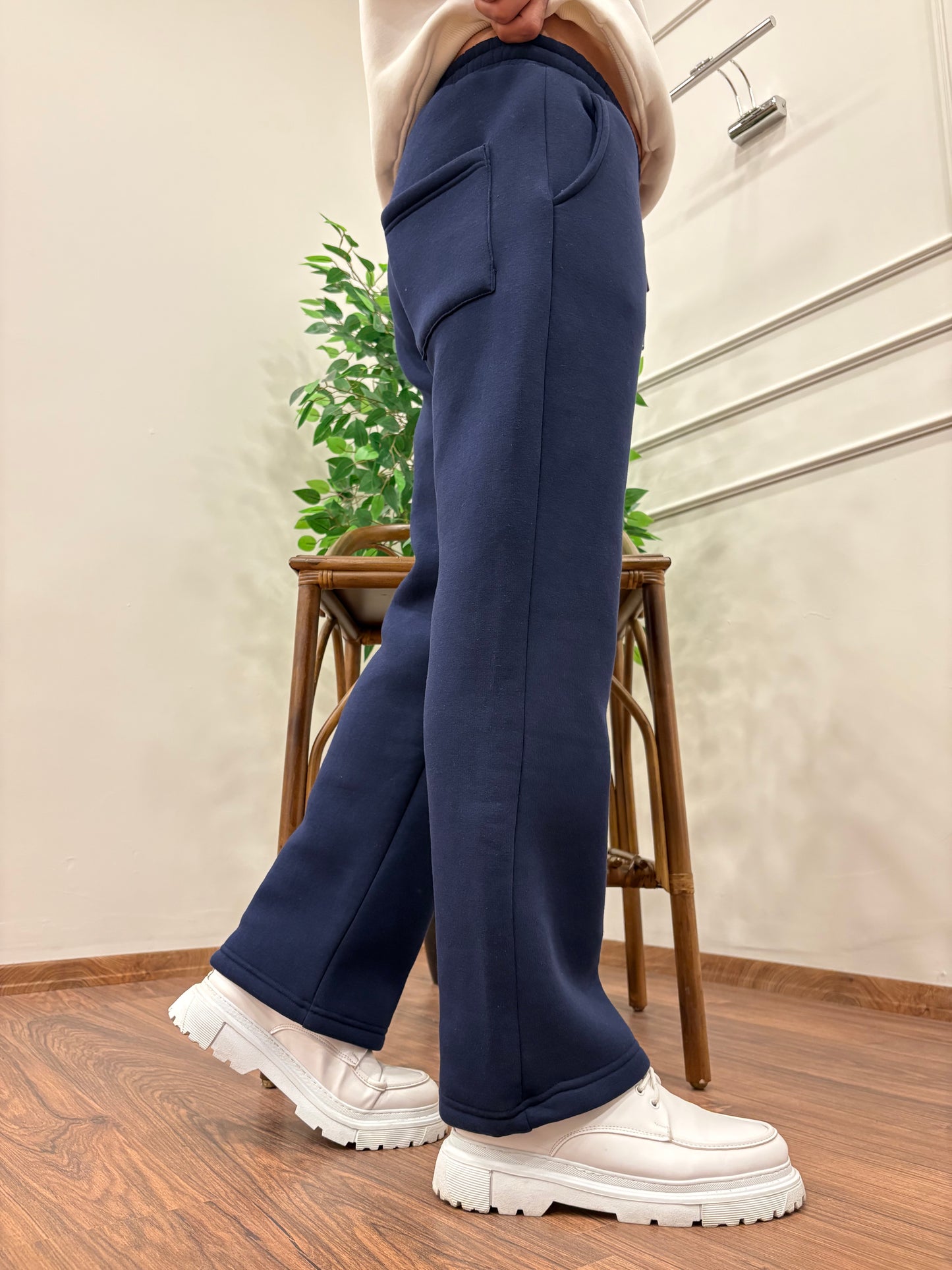 3 İPLİK ŞARDONLU BAGGY EŞOFMAN LACİVERT