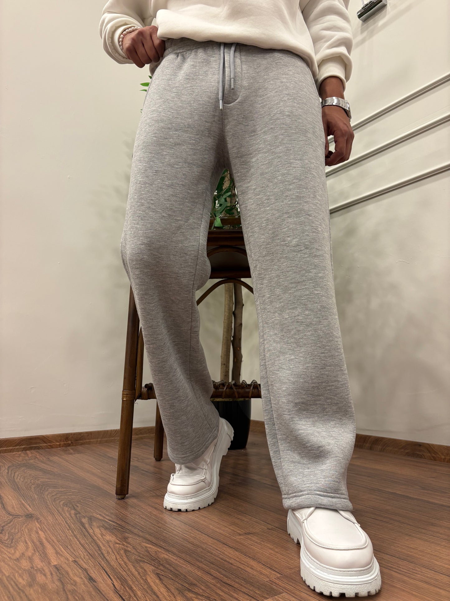 3 İPLİK ŞARDONLU BAGGY EŞOFMAN GRİ