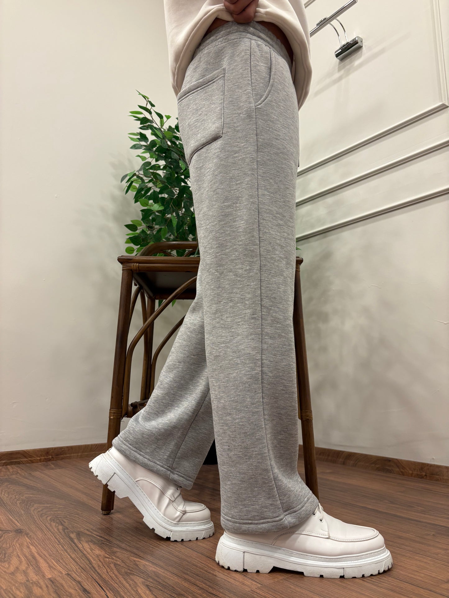 3 İPLİK ŞARDONLU BAGGY EŞOFMAN GRİ