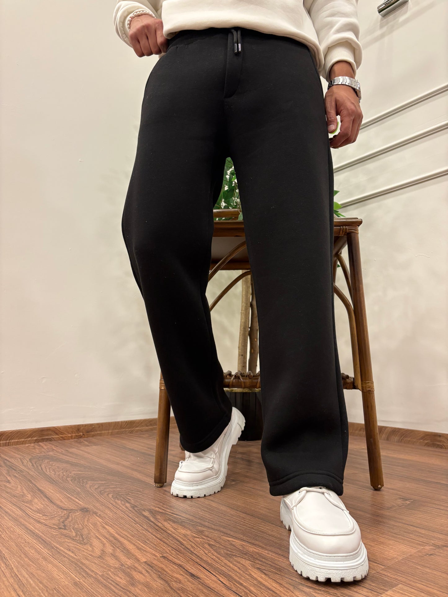 3 İPLİK ŞARDONLU BAGGY EŞOFMAN SİYAH