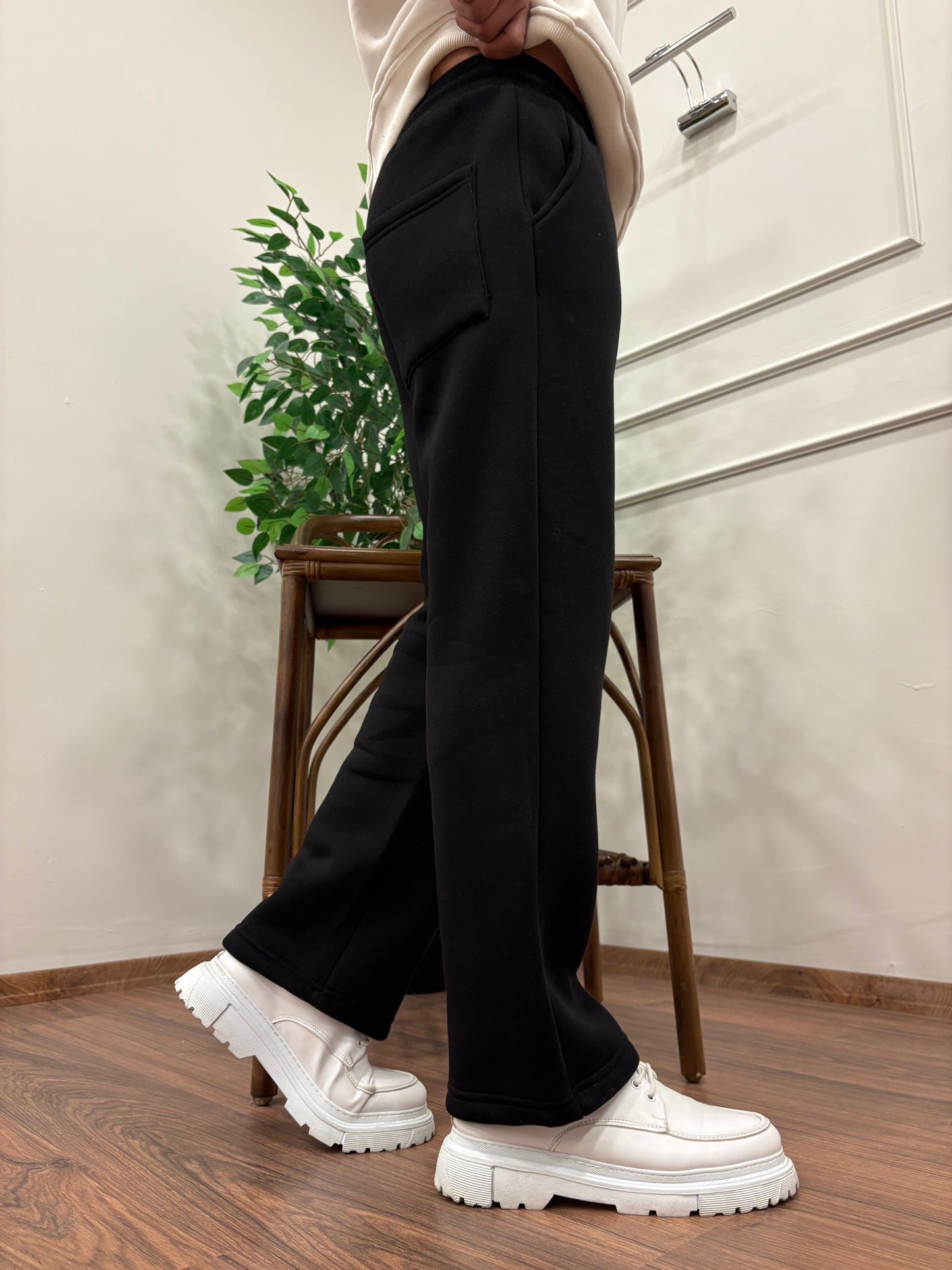 3 İPLİK ŞARDONLU BAGGY EŞOFMAN SİYAH