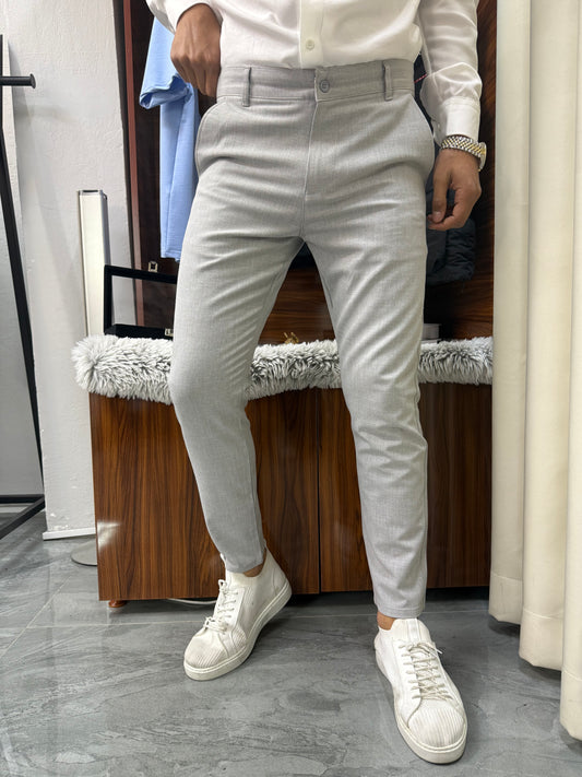 Slim Kalıp Kumaş Pantolon Gri