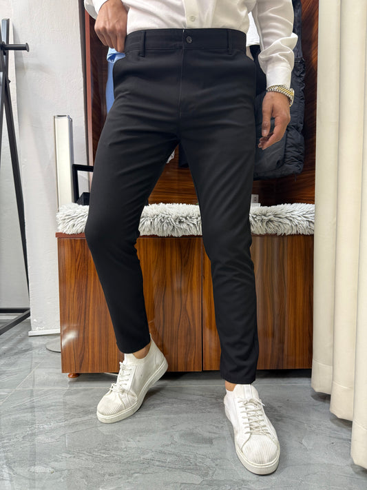 Slim Kalıp Kumaş Pantolon Siyah