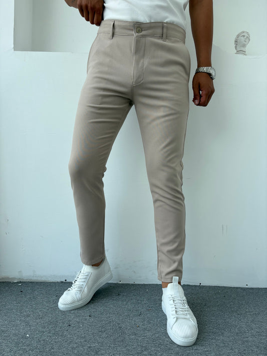 Slim Kalıp Kumaş Pantolon Bej