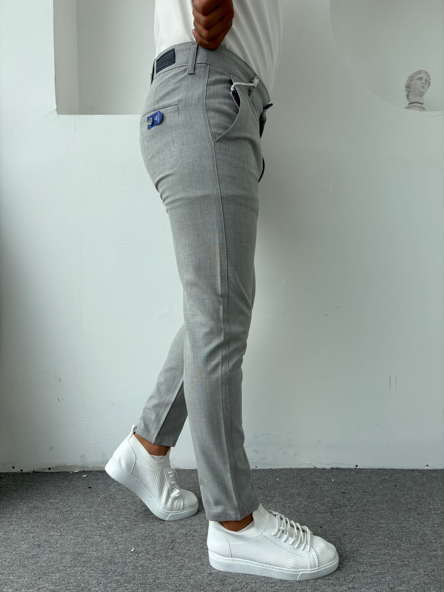 Slim Kalıp Kumaş Pantolon Gri