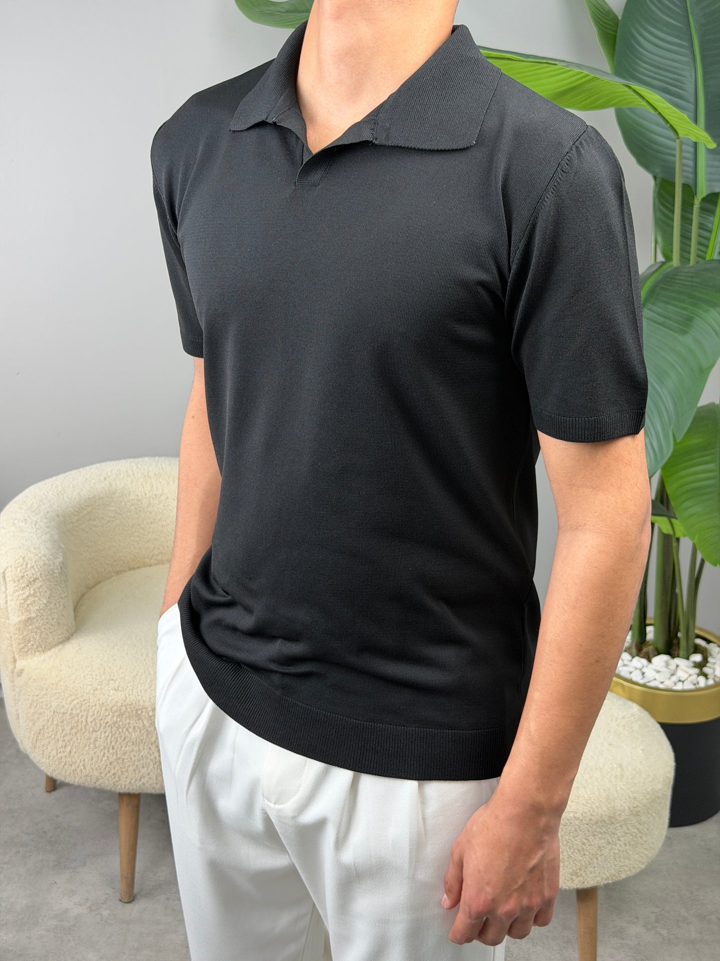 BASİC POLO YAKA KISA KOL TSHİRT SİYAH