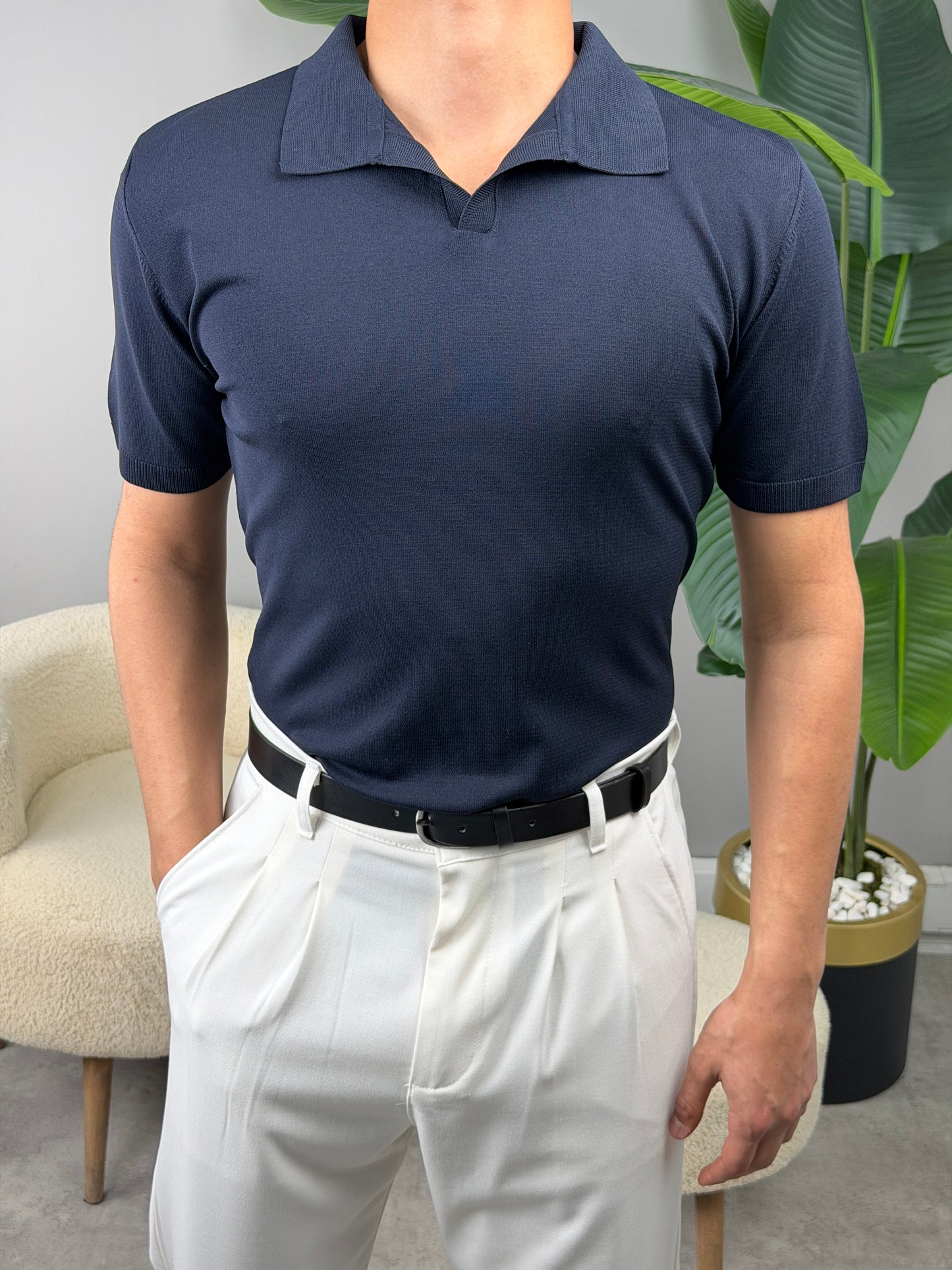 BASİC POLO YAKA KISA KOL TSHİRT LACİVERT