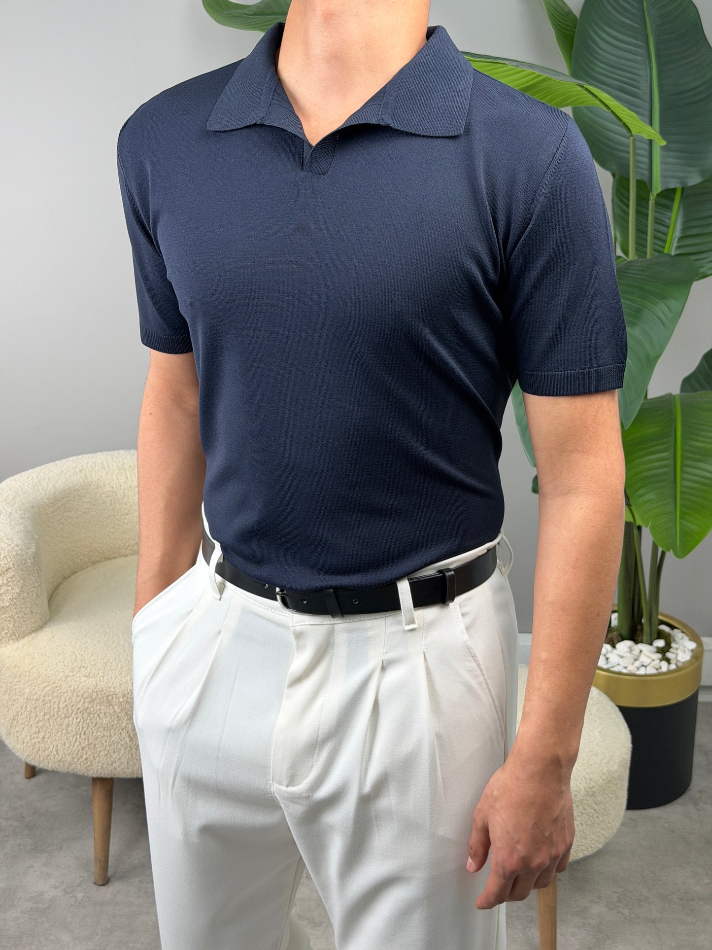 BASİC POLO YAKA KISA KOL TSHİRT LACİVERT