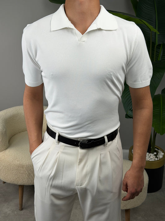 BASİC POLO YAKA KISA KOL TSHİRT BEYAZ
