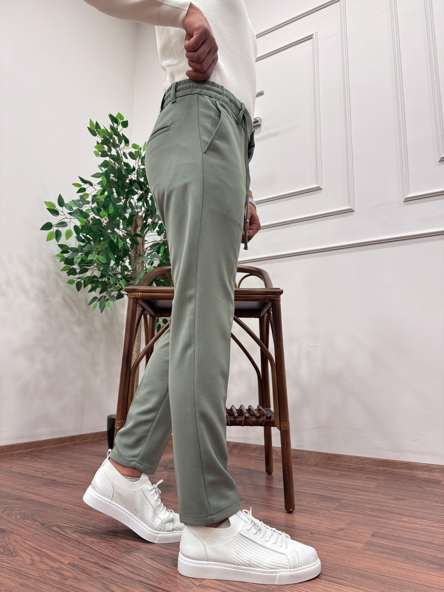 ÖRME KUMAŞ JOGGER PANTOLON ÇAĞLA YEŞİLİ
