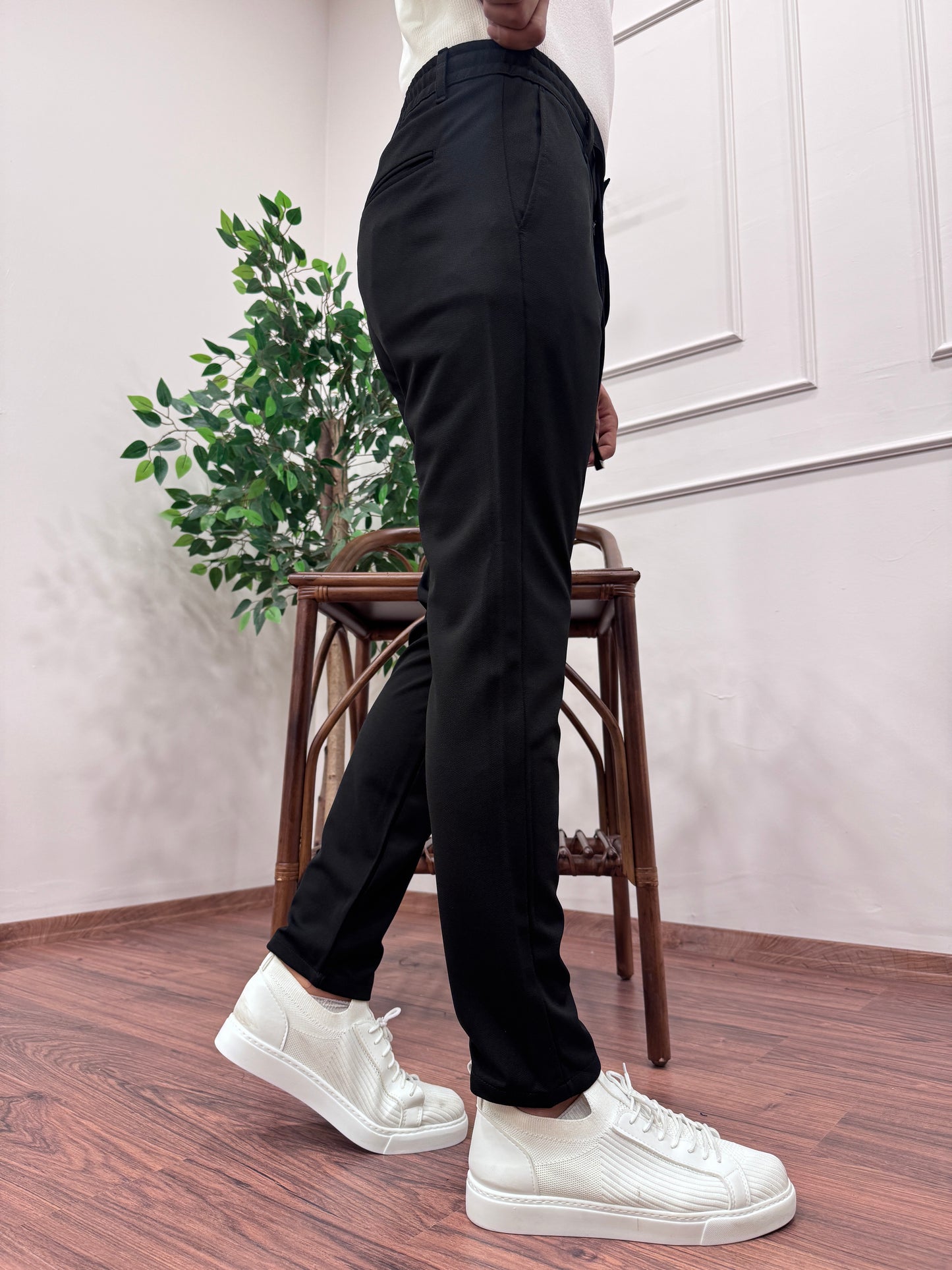 ÖRME KUMAŞ JOGGER PANTOLON LACİVERT