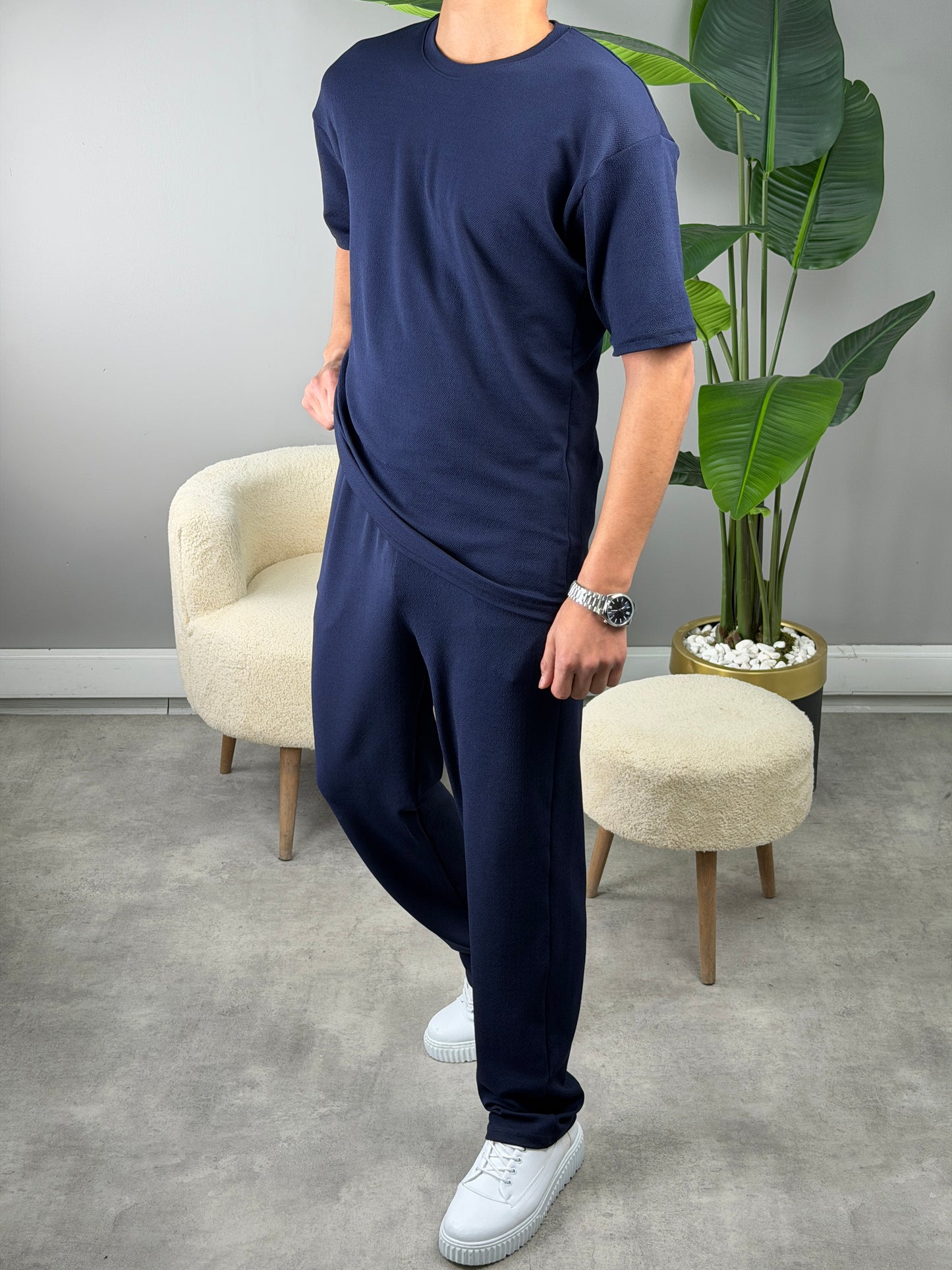 CRAP KUMAŞ OVERSİZE TAKIM LACİVERT